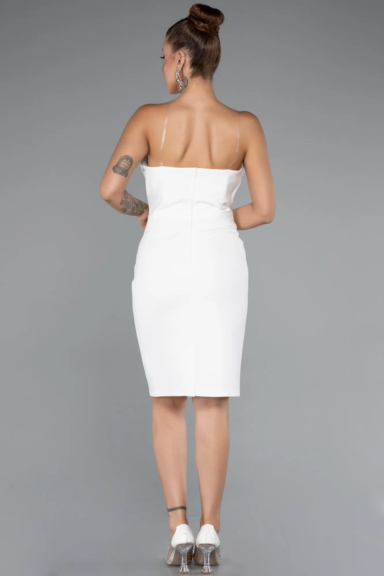 Ecru-Short Cocktail Dress ABK2362