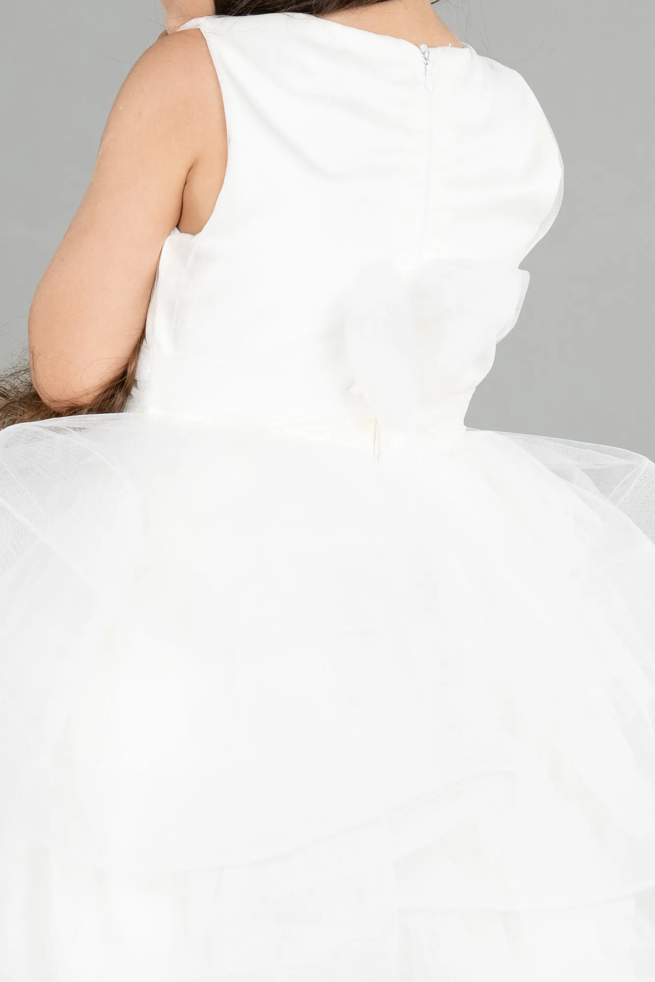 Ecru-Short Girl Dress ABK1362