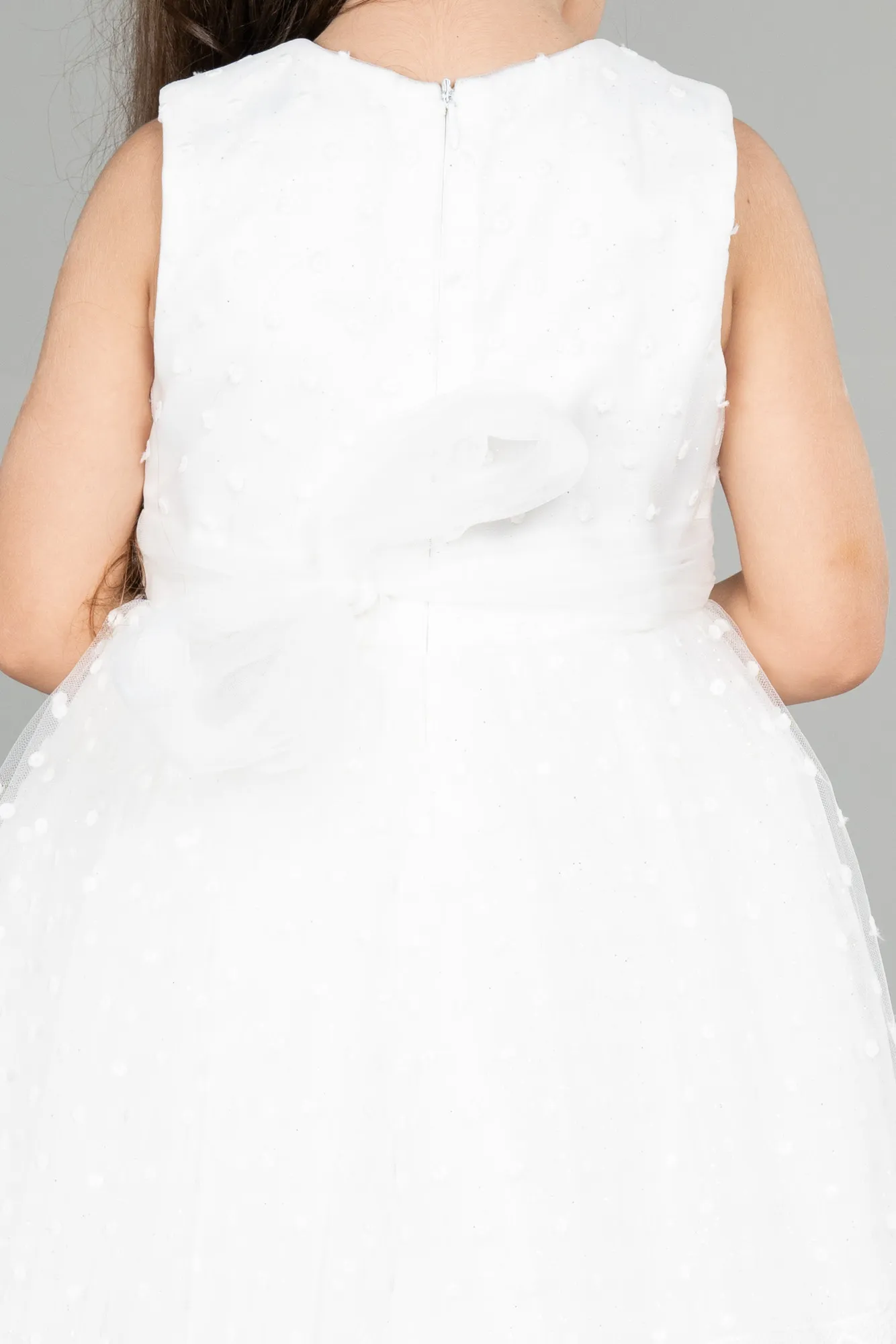 Ecru-Short Girl Dress ABK1363