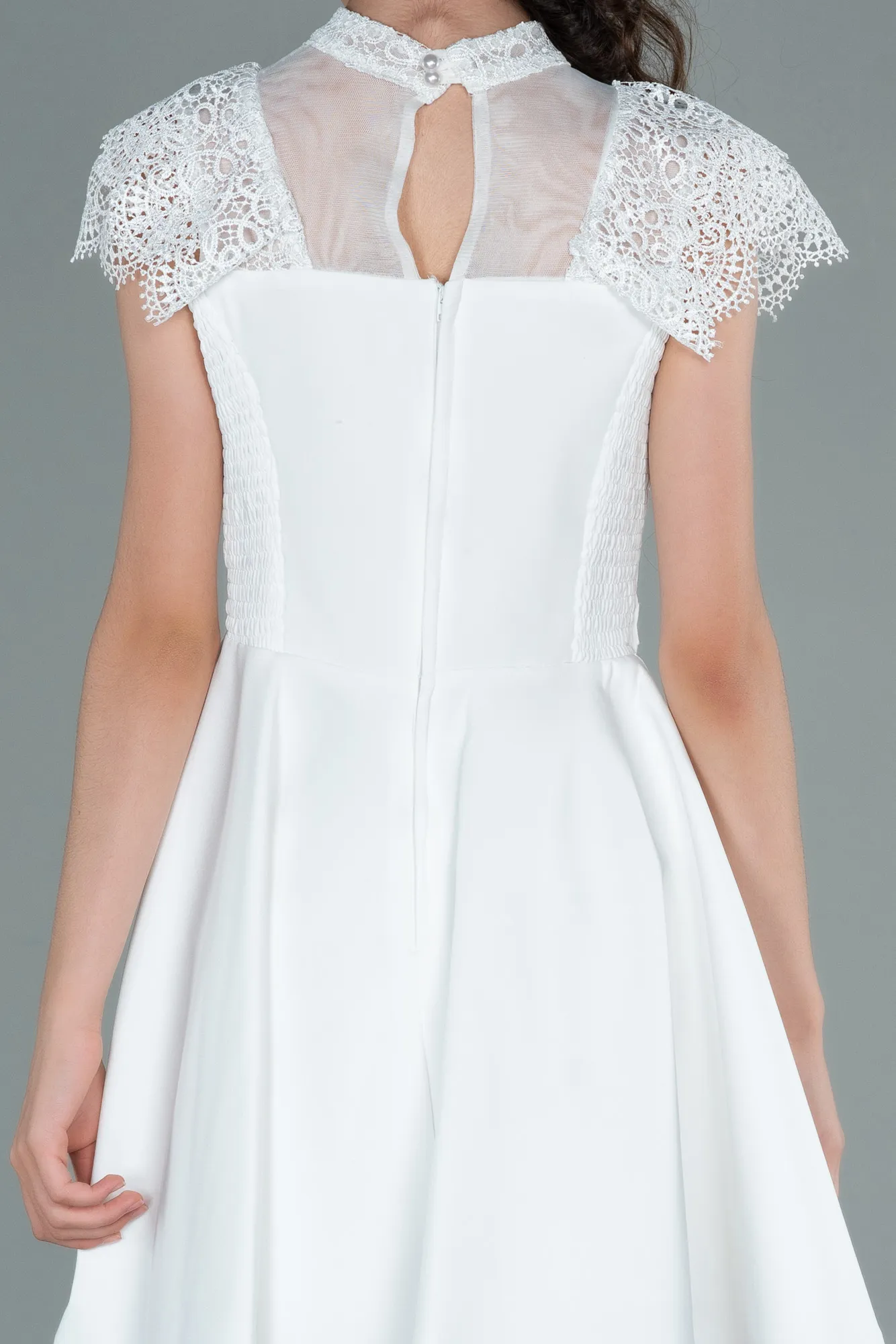 Ecru-Short Girl Dress ABK1434