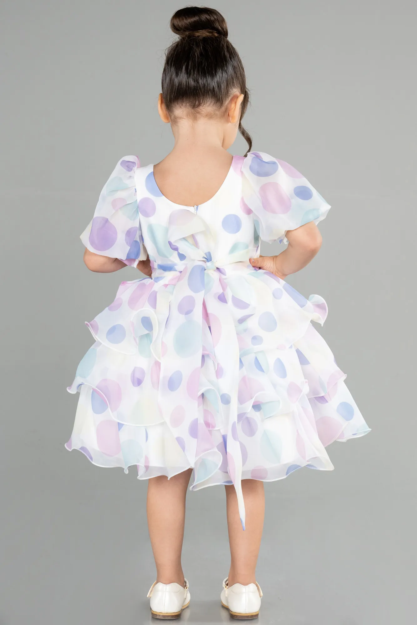 Ecru-Short Girl Dress ABK1768