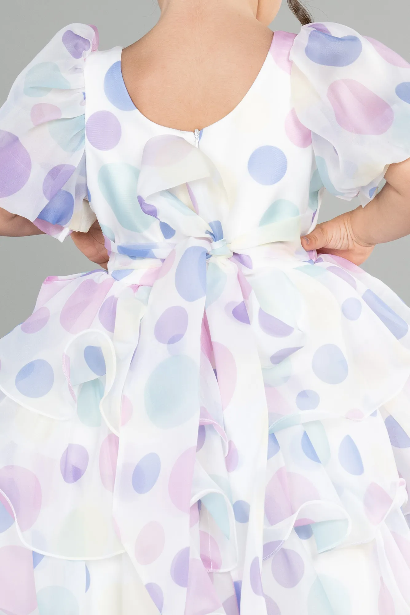 Ecru-Short Girl Dress ABK1768