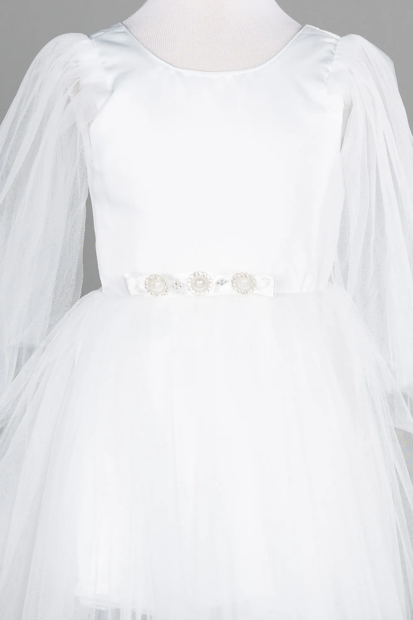 Ecru-Short Girl Dress ABK1797