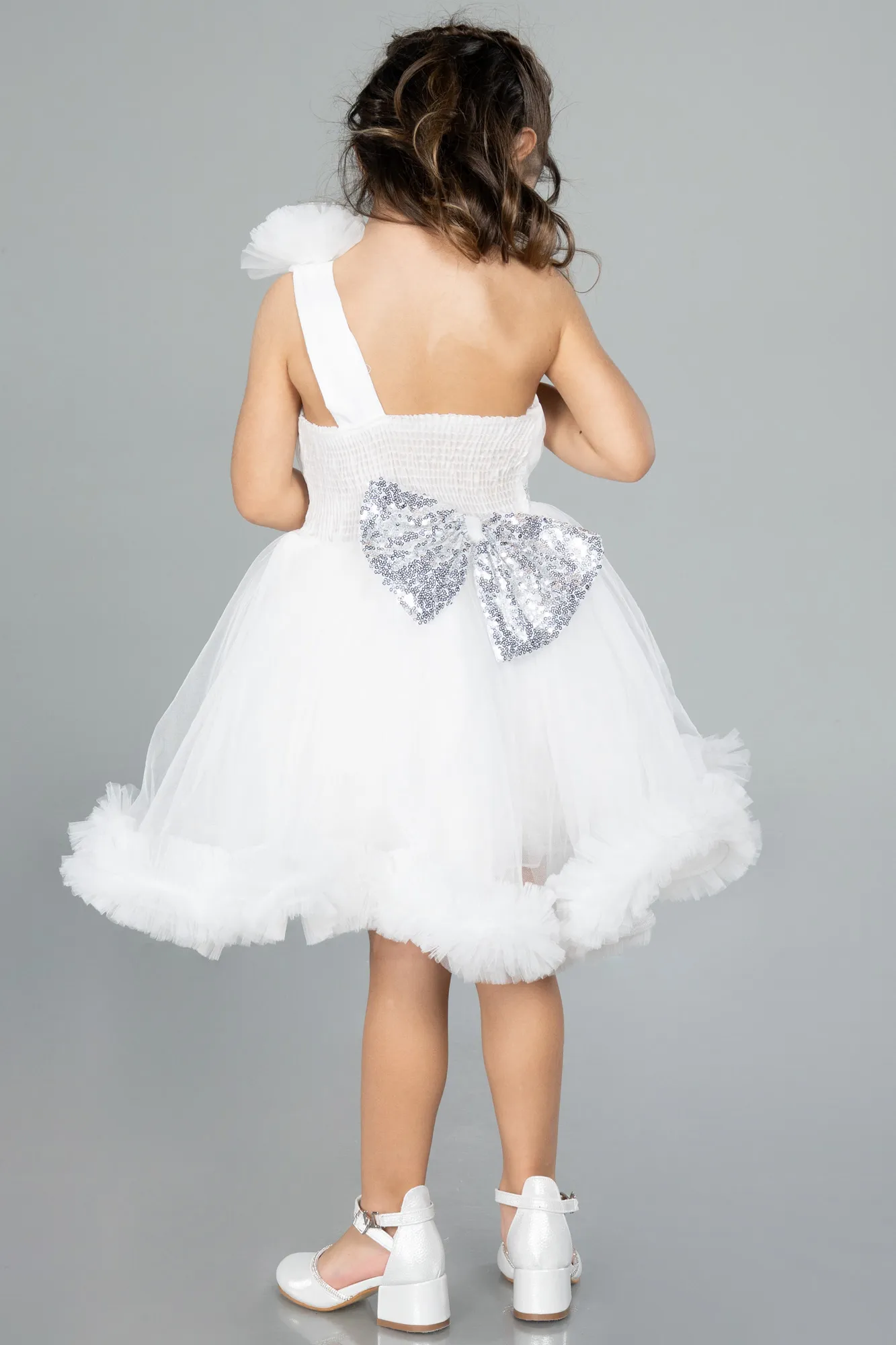 Ecru-Short Girl Dress ABK2065