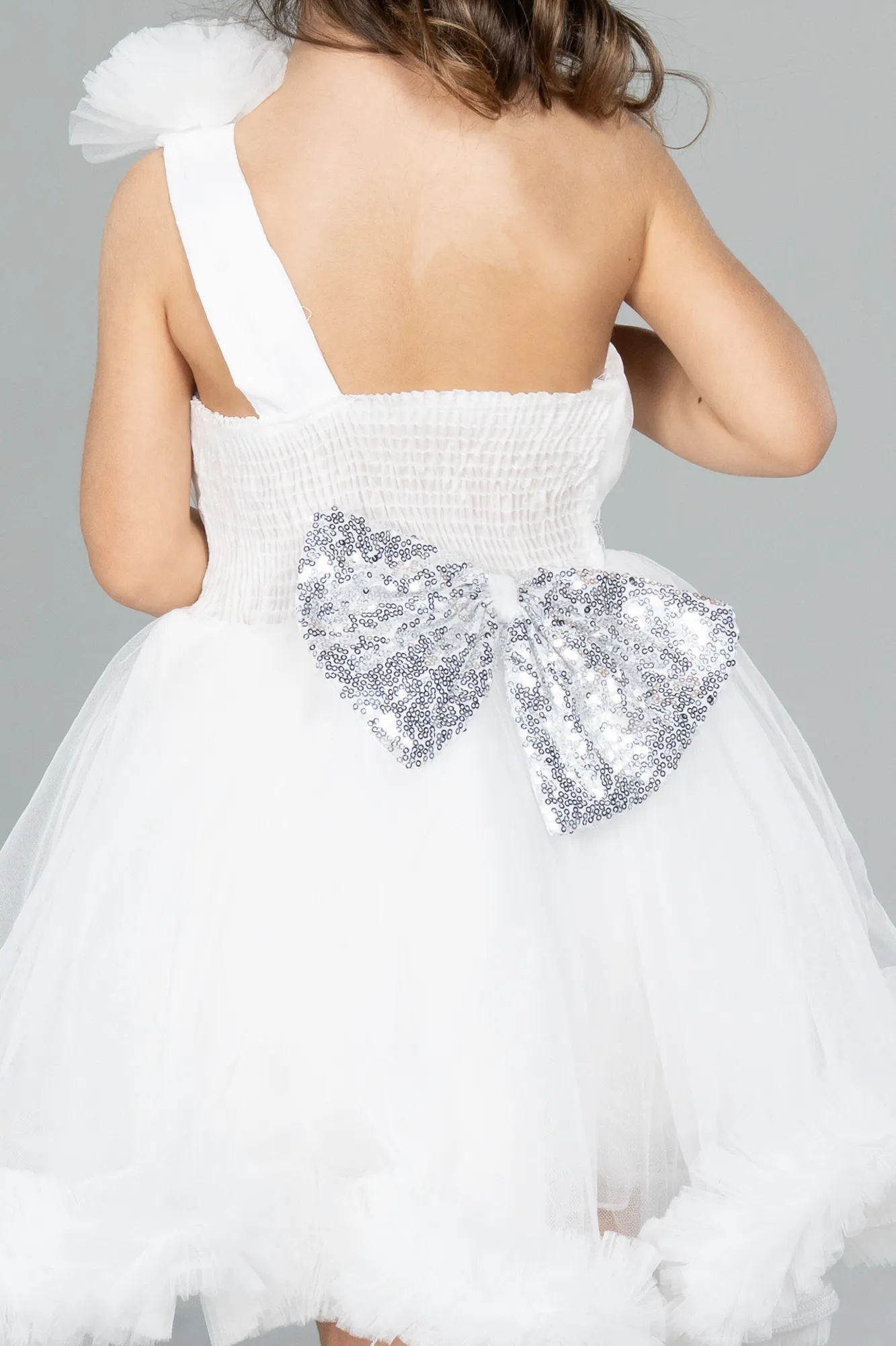 Ecru-Short Girl Dress ABK2065