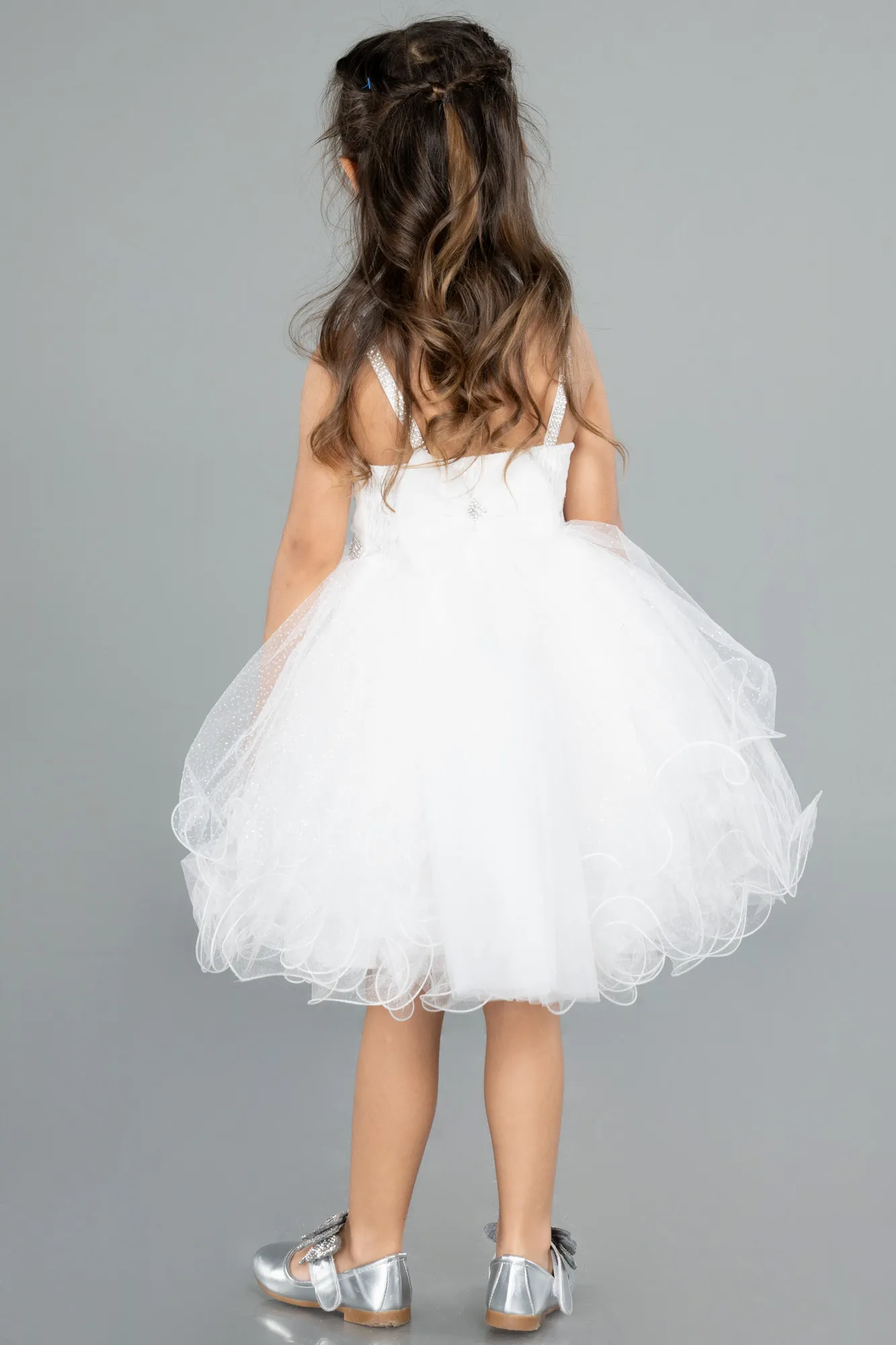 Ecru-Short Girl Dress ABK2142