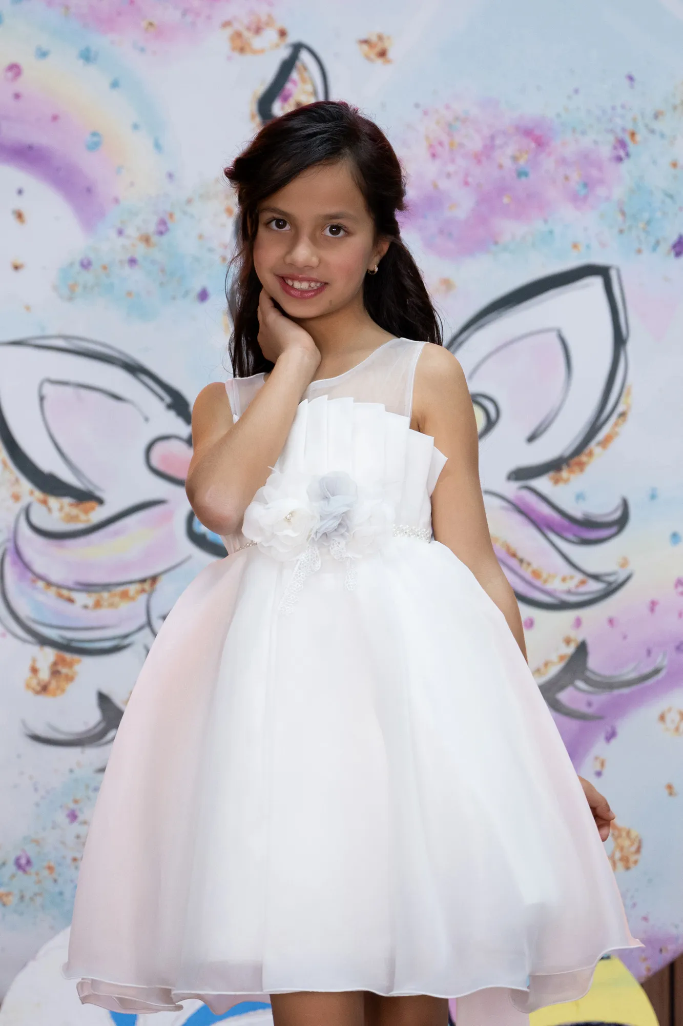 Ecru-Short Girl Dress ABK2158