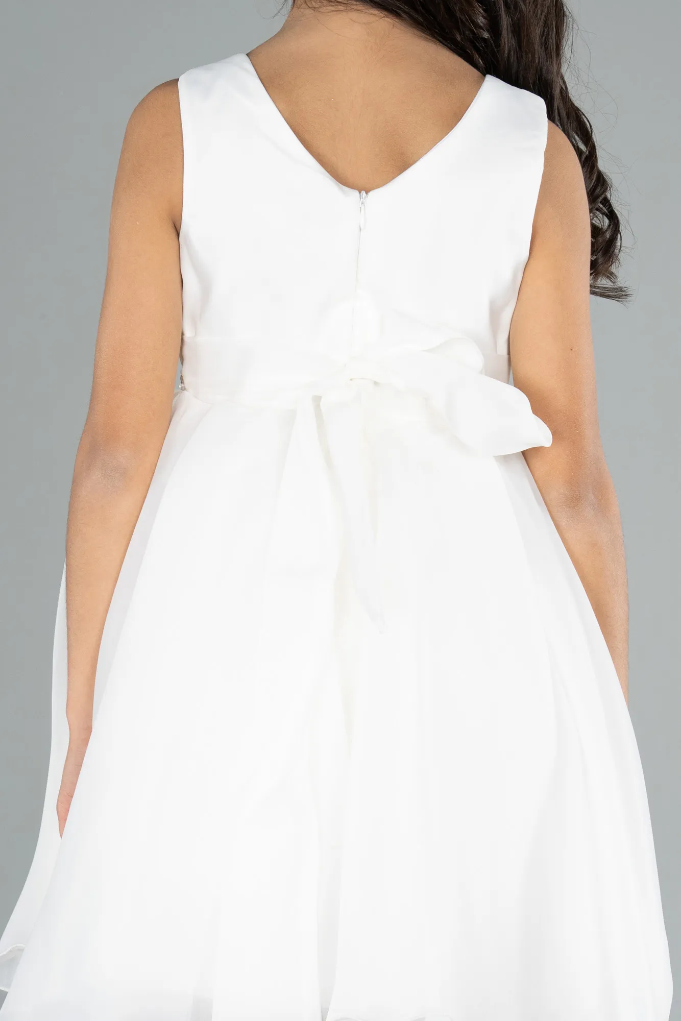 Ecru-Short Girl Dress ABK2158