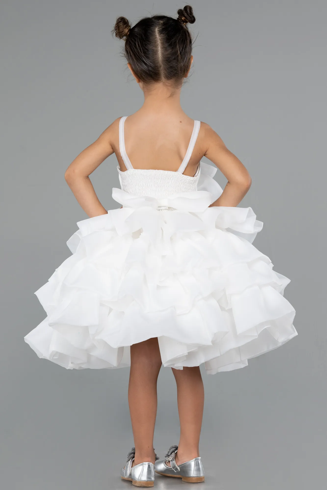 Ecru-Short Girl Dress ABK2433