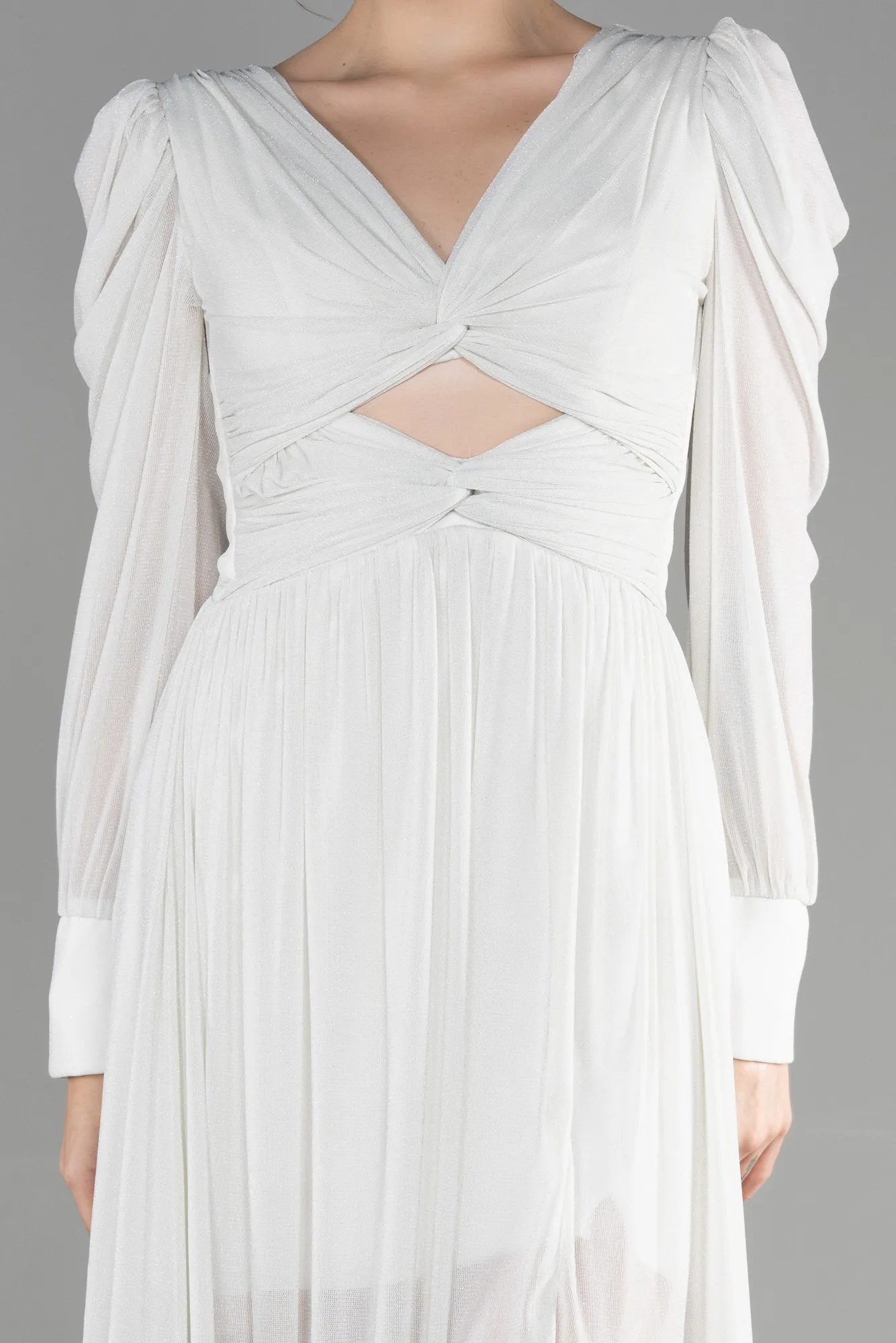 Ecru-Short Invitation Dress ABK1839