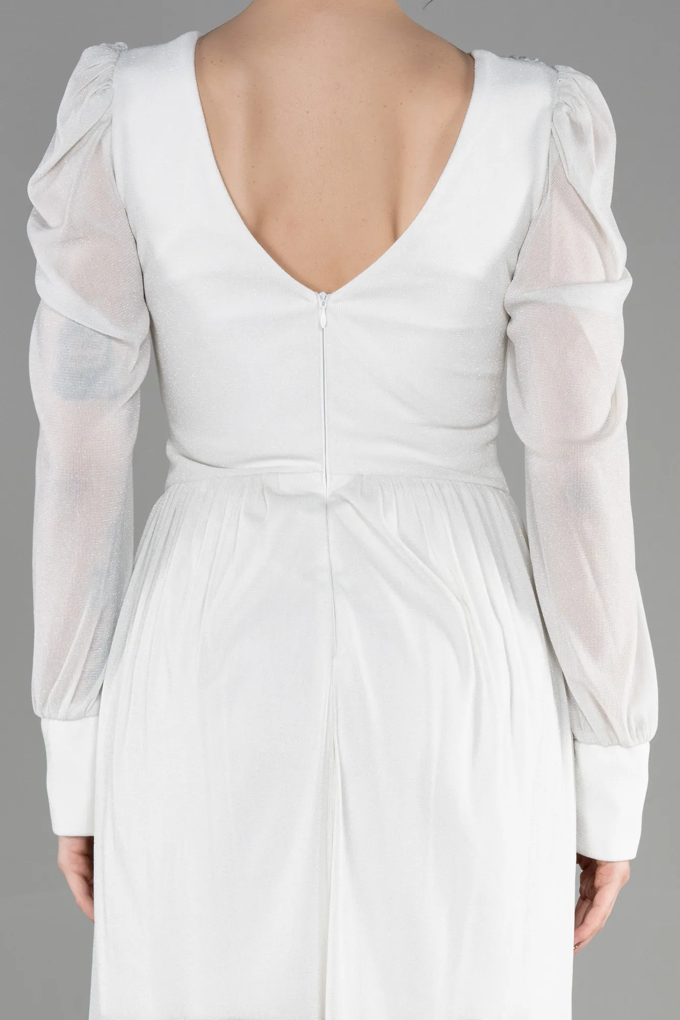 Ecru-Short Invitation Dress ABK1839