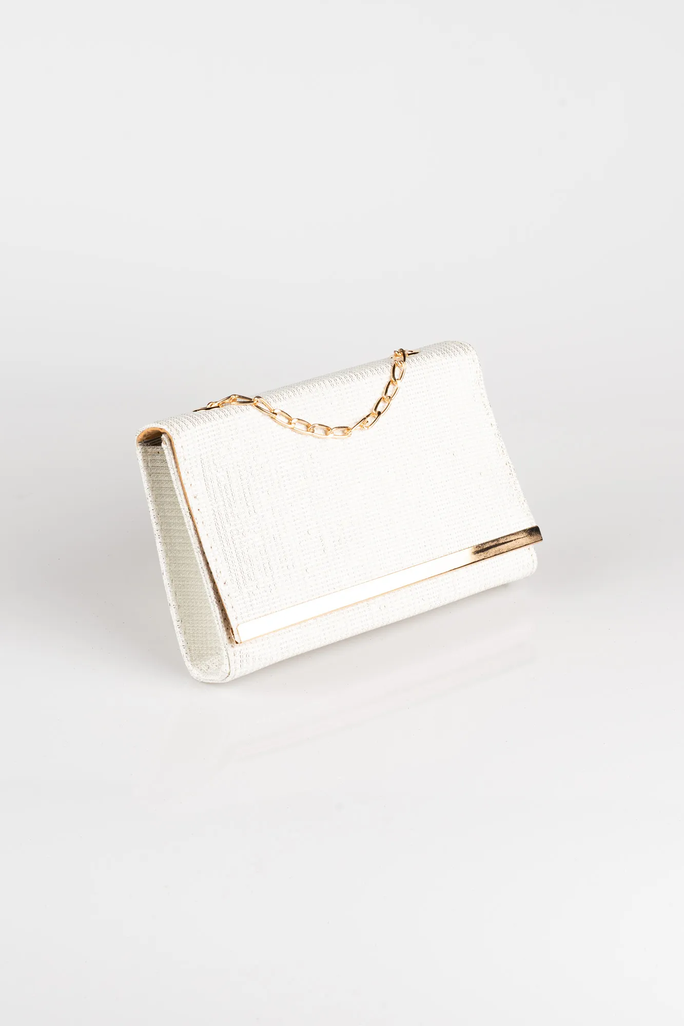 Ecru-Silvery Evening Bag SH805
