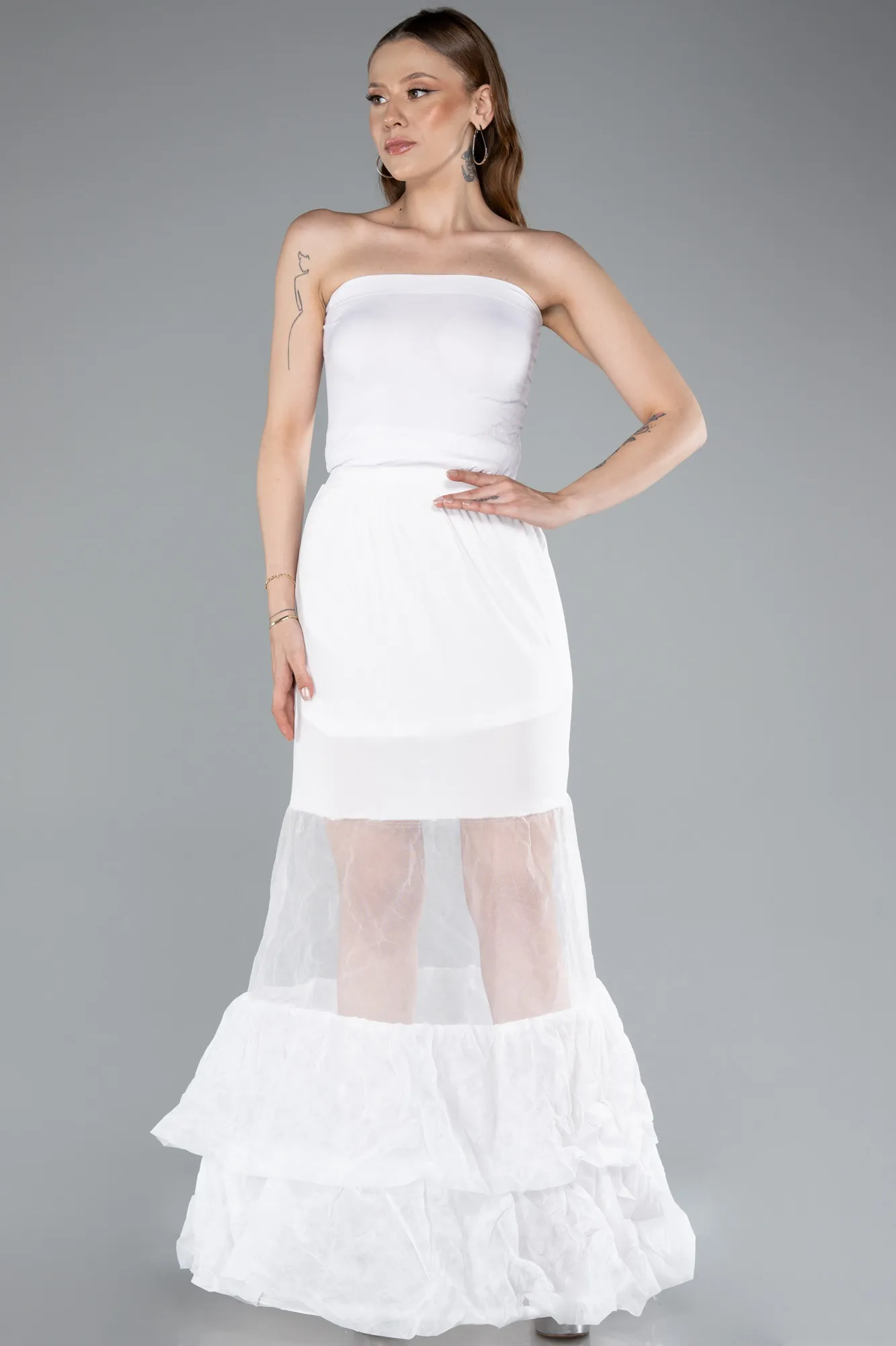 Ecru-Tarlatan Evening Dresses ABLK2