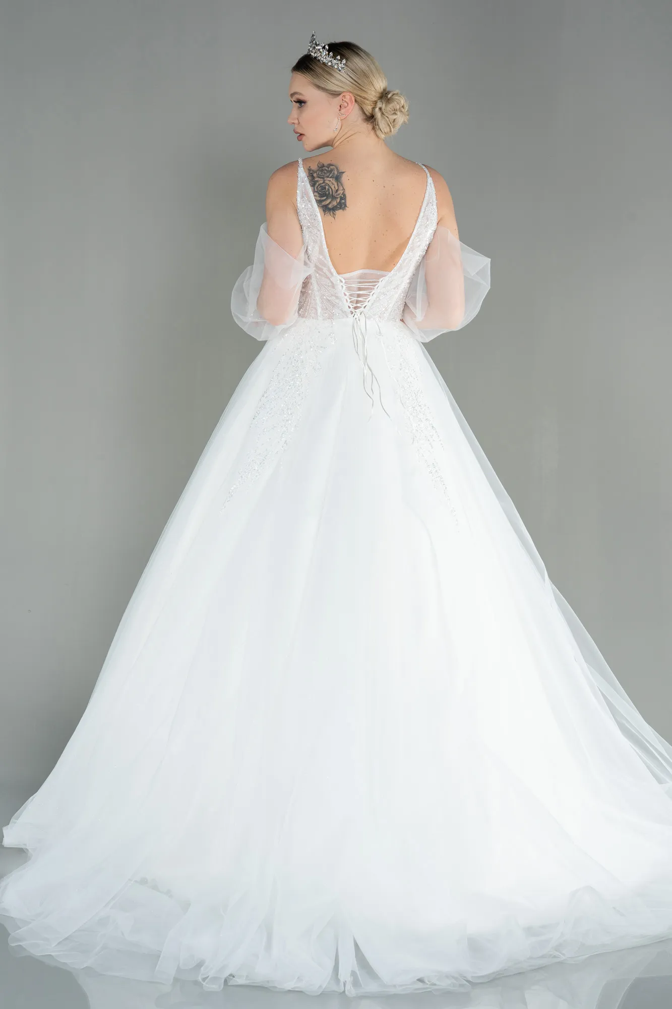 Ecru-Wedding Dress ABG006