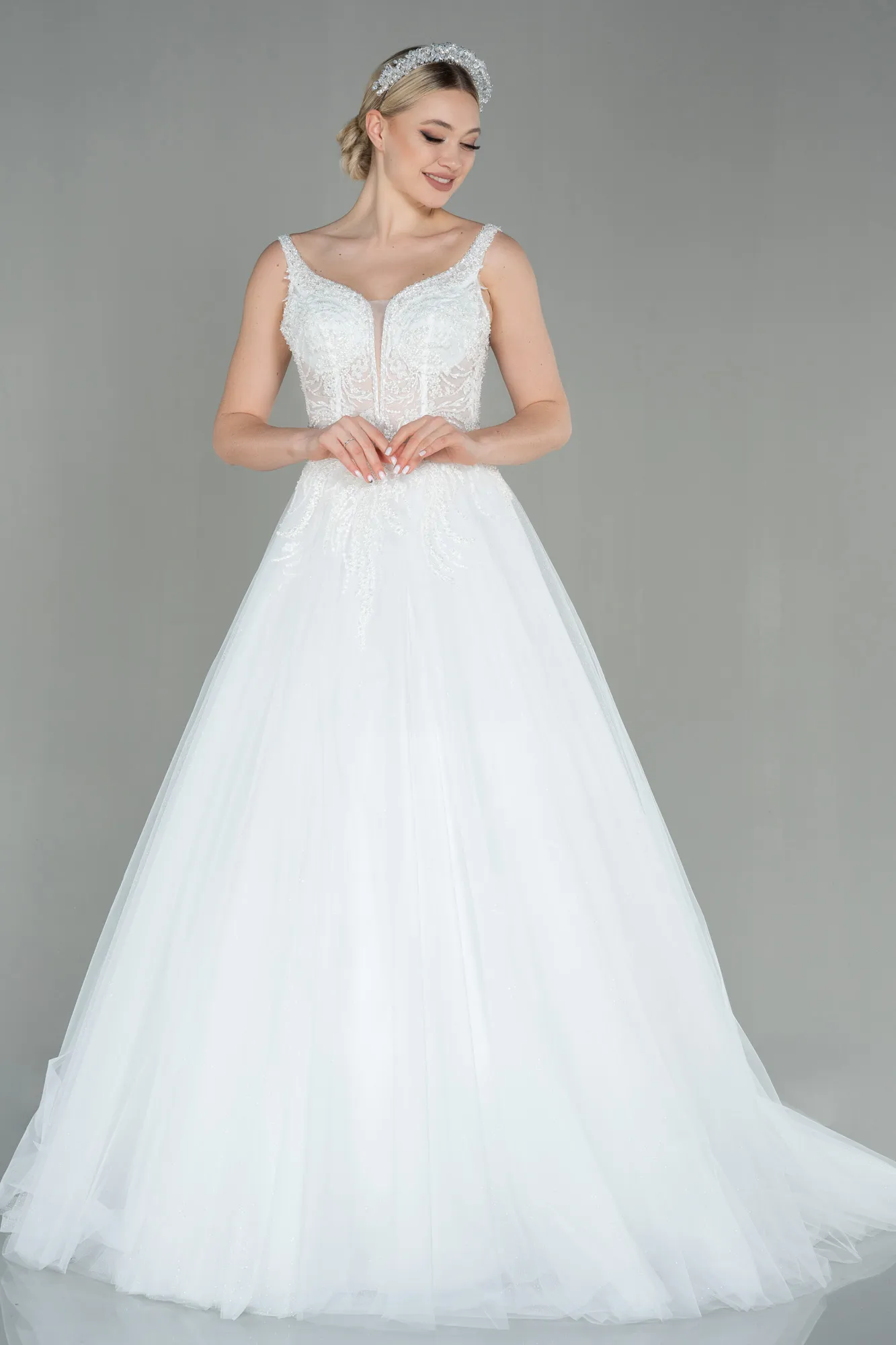 Ecru-Wedding Dress ABG011