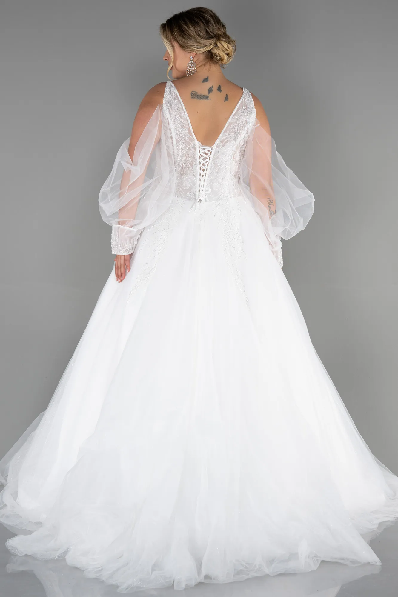 Ecru-Wedding Dress ABG023
