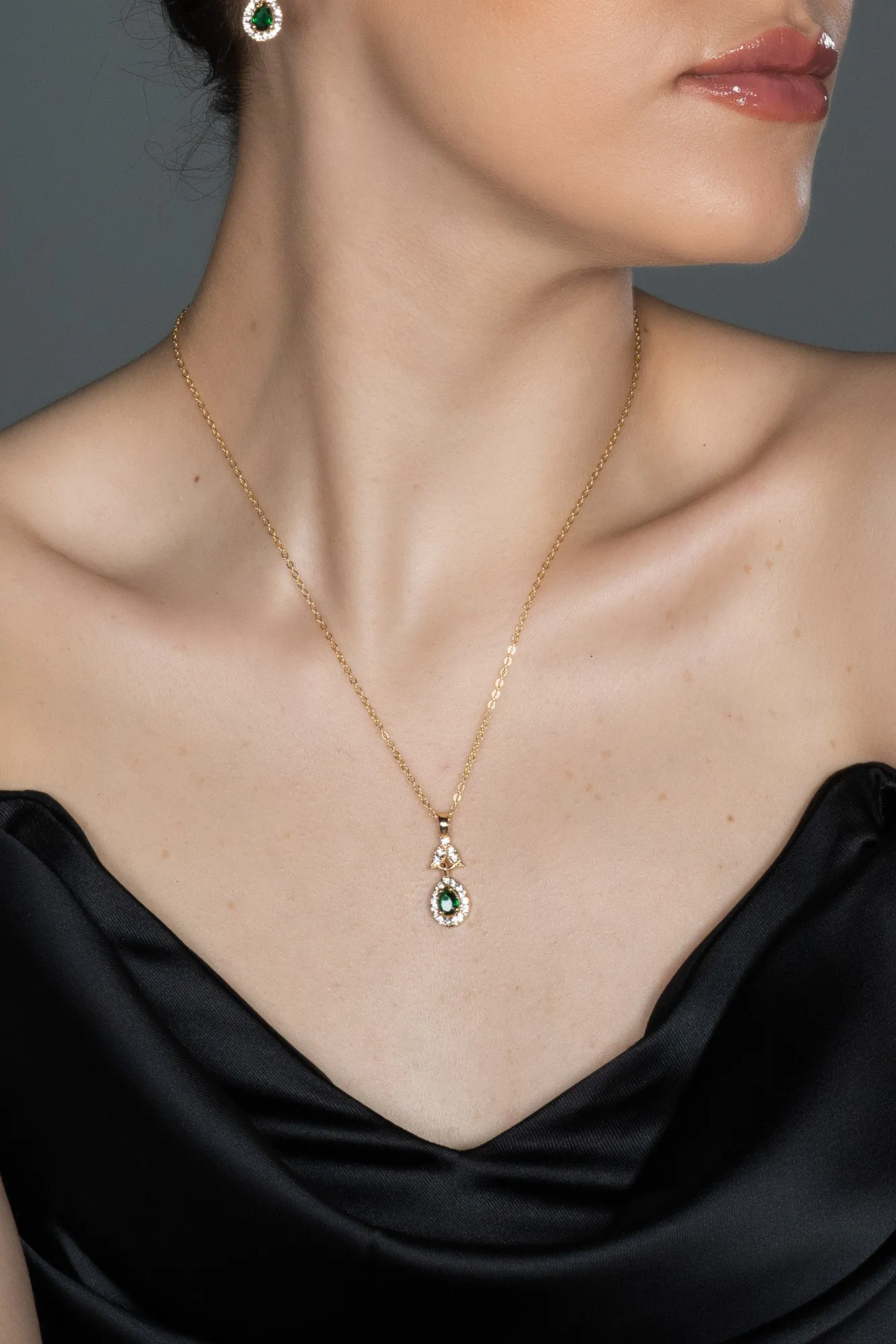 Emerald Green-Gold-Accessory Set UK518