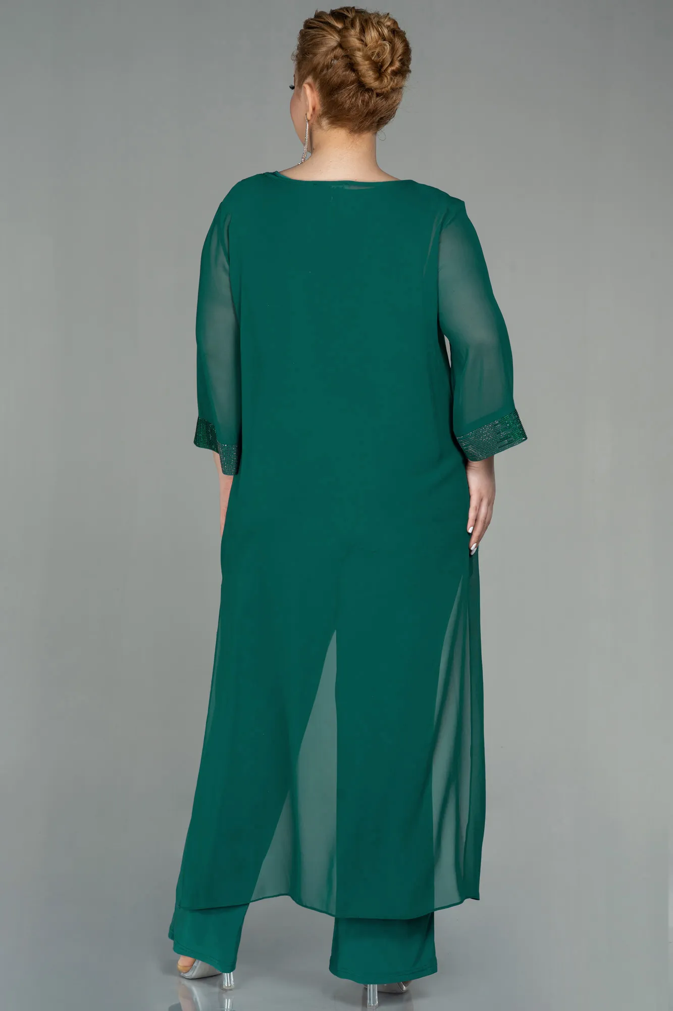 Emerald Green-Long Chiffon Evening Dress ABT083