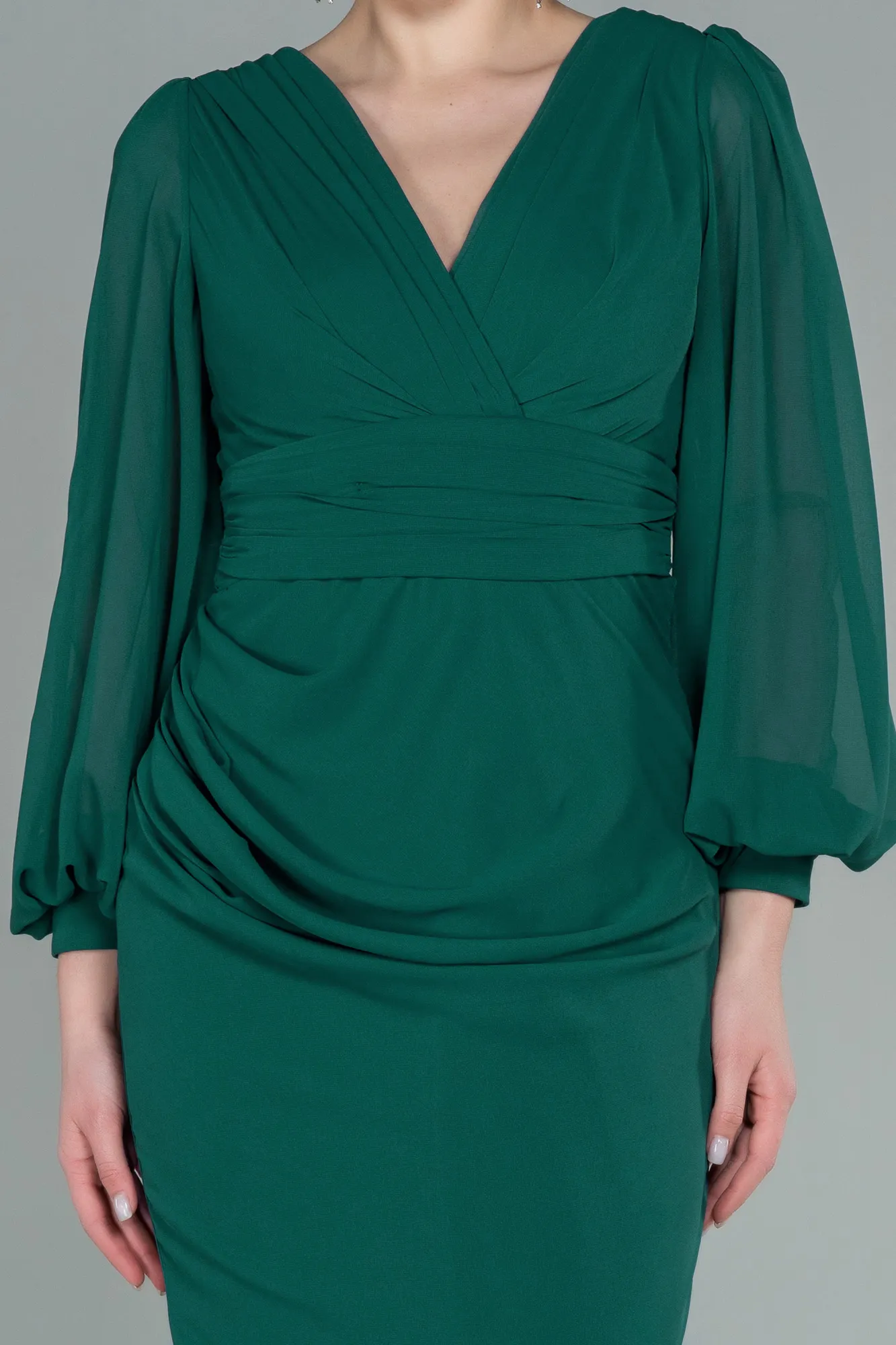 Emerald Green-Long Chiffon Evening Dress ABU2818