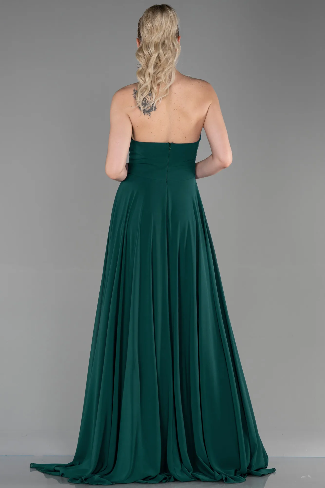 Emerald Green-Long Chiffon Evening Dress ABU3343