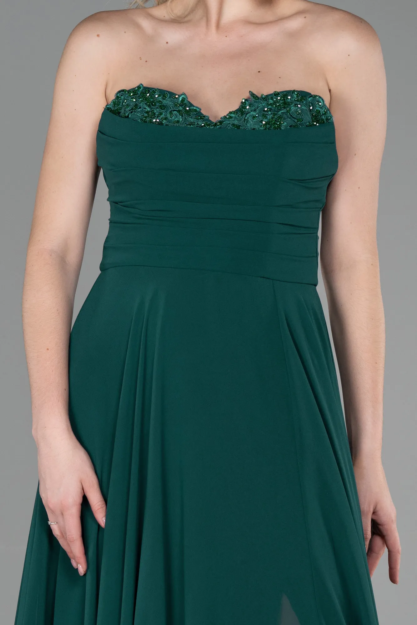 Emerald Green-Long Chiffon Evening Dress ABU3343