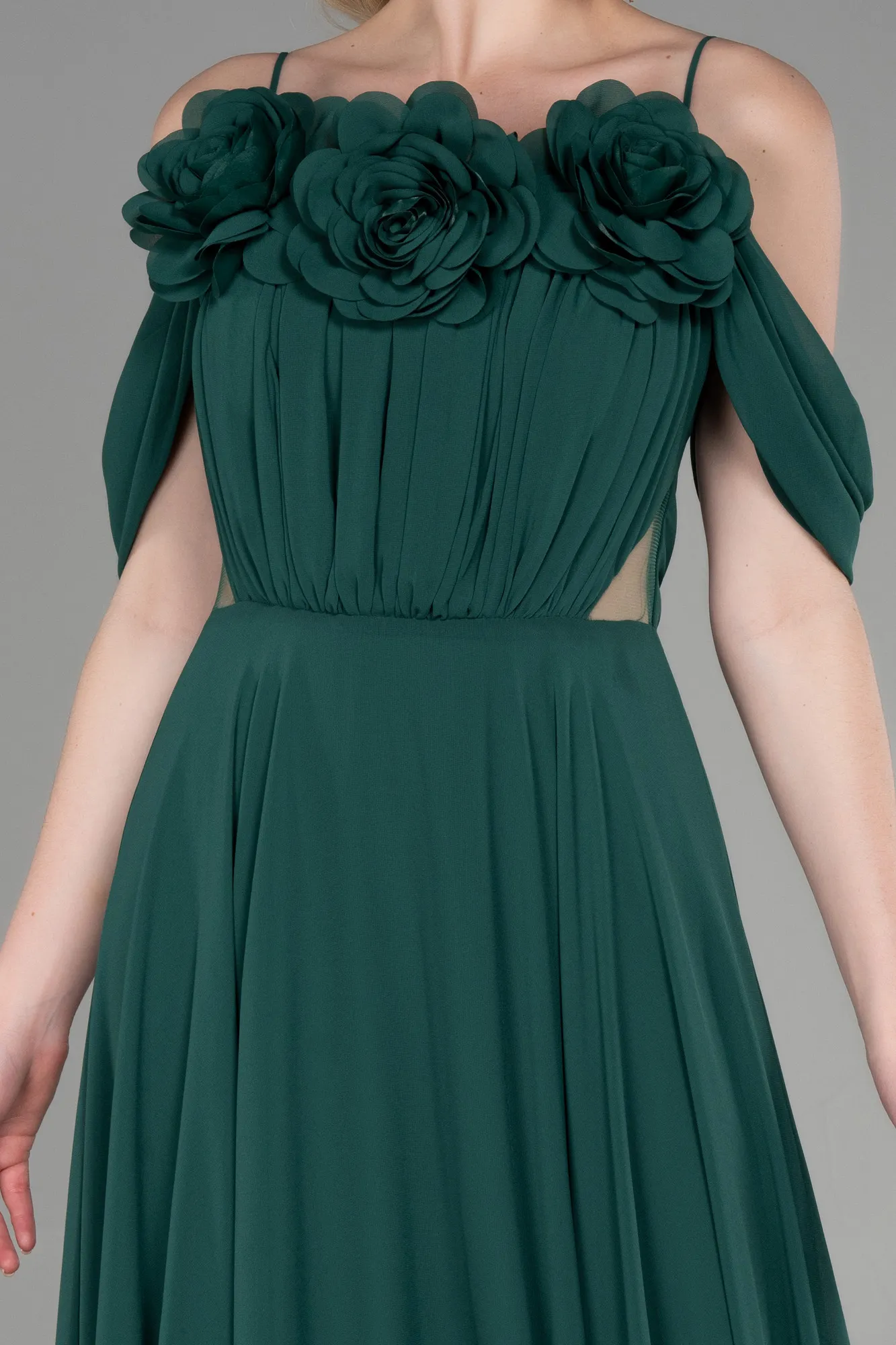 Emerald Green-Long Chiffon Evening Dress ABU3626