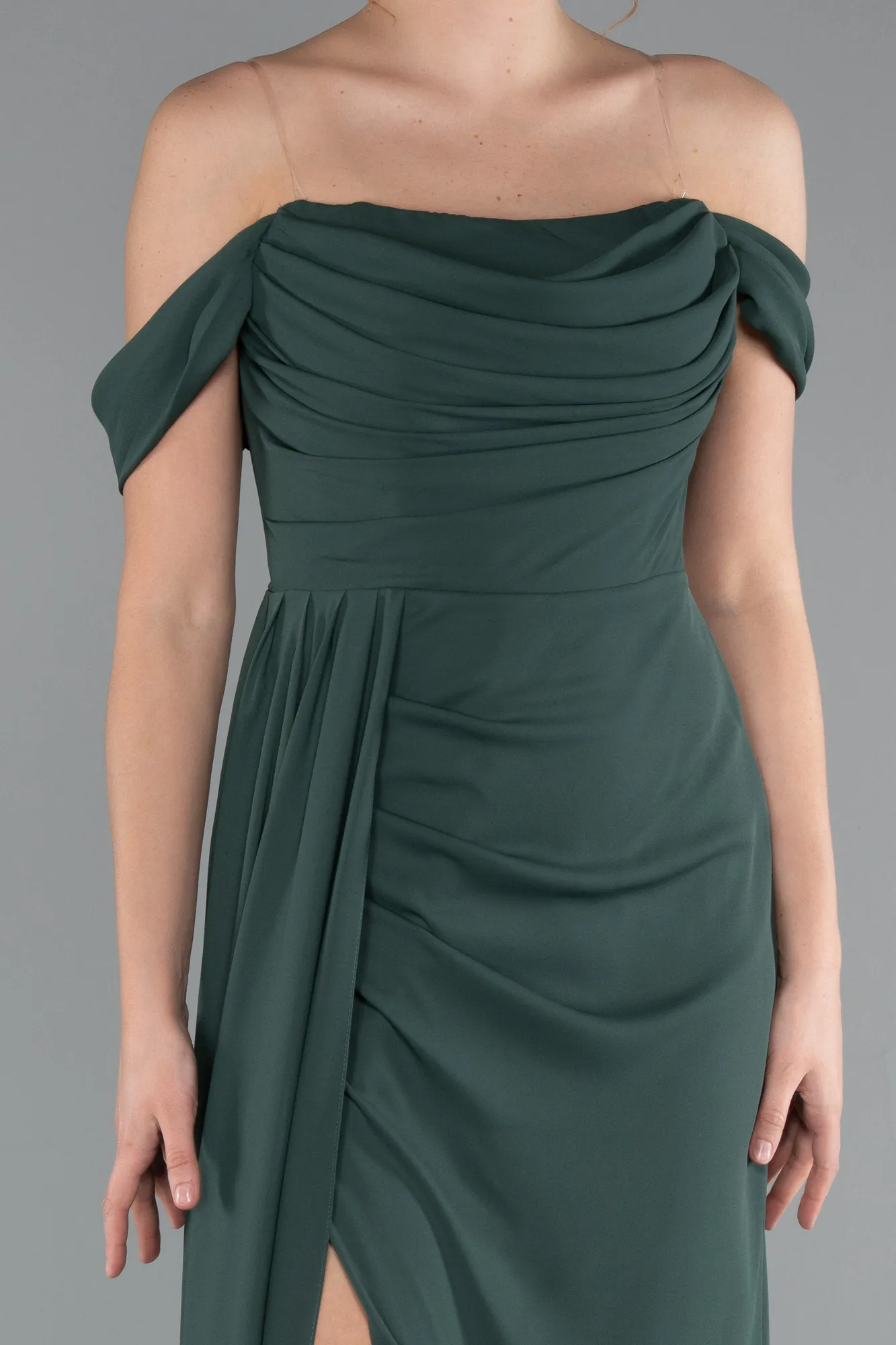 Emerald Green-Long Chiffon Evening Dress ABU4925