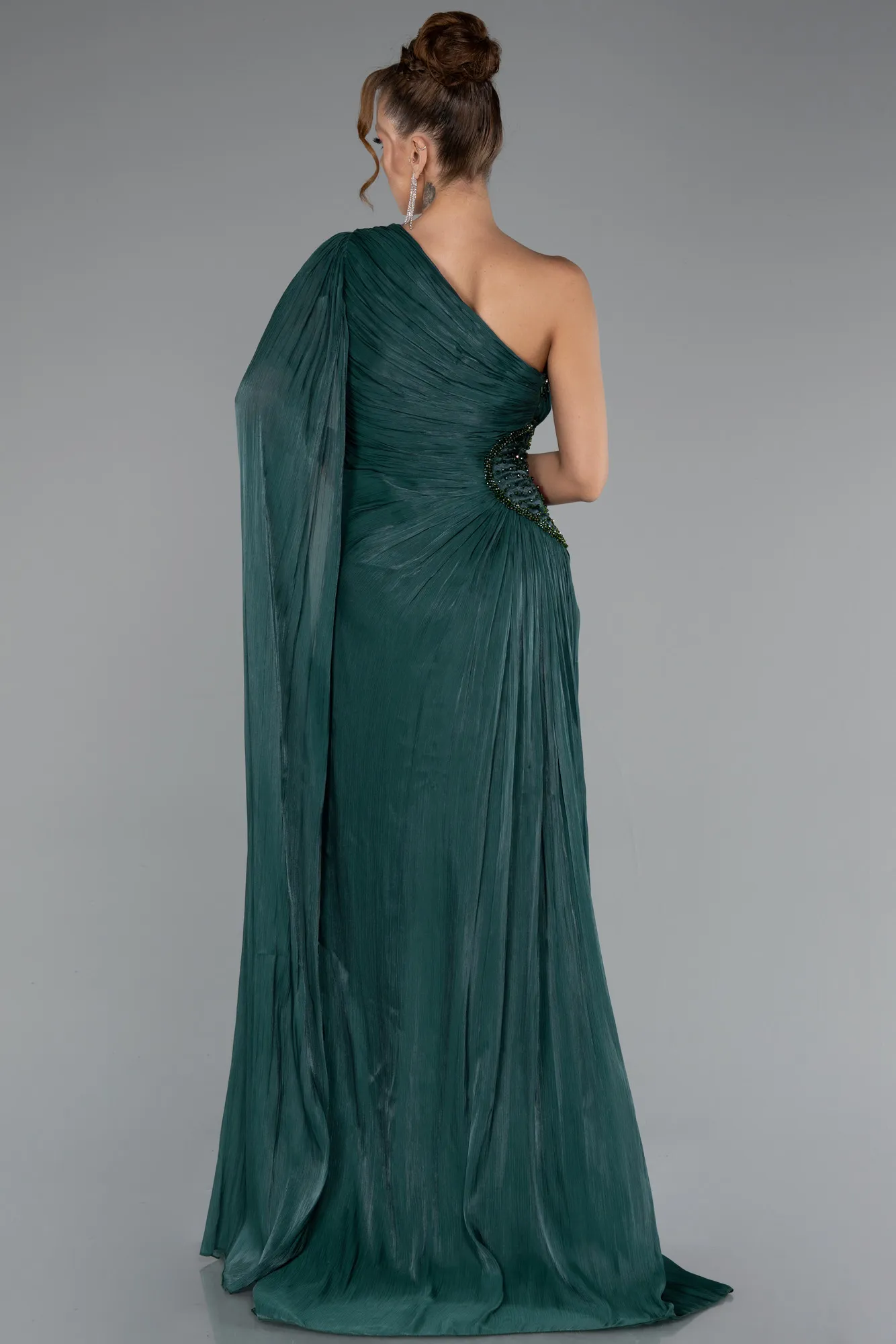 Emerald Green-Long Chiffon Evening Dress ABU4978