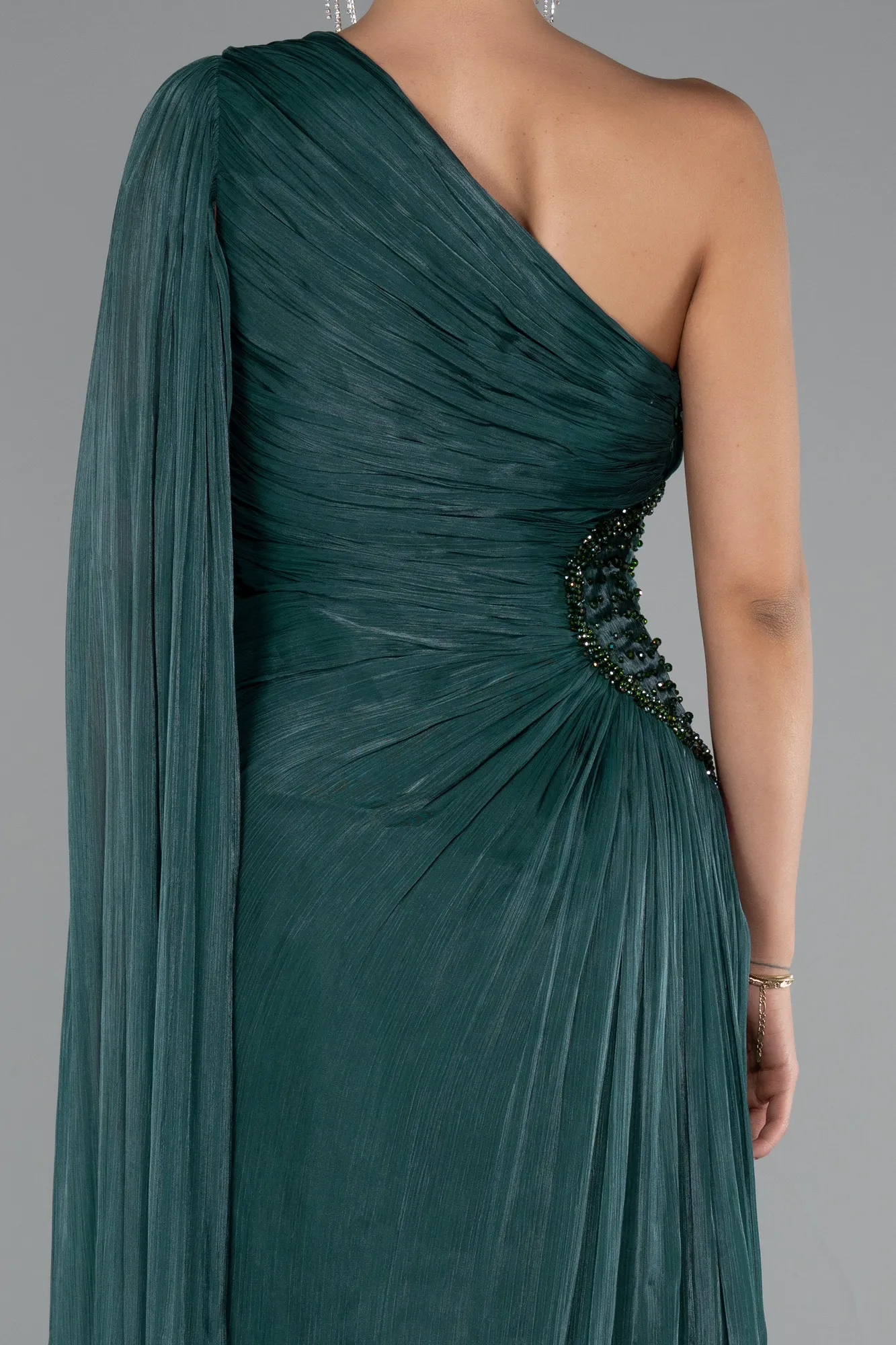 Emerald Green-Long Chiffon Evening Dress ABU4978