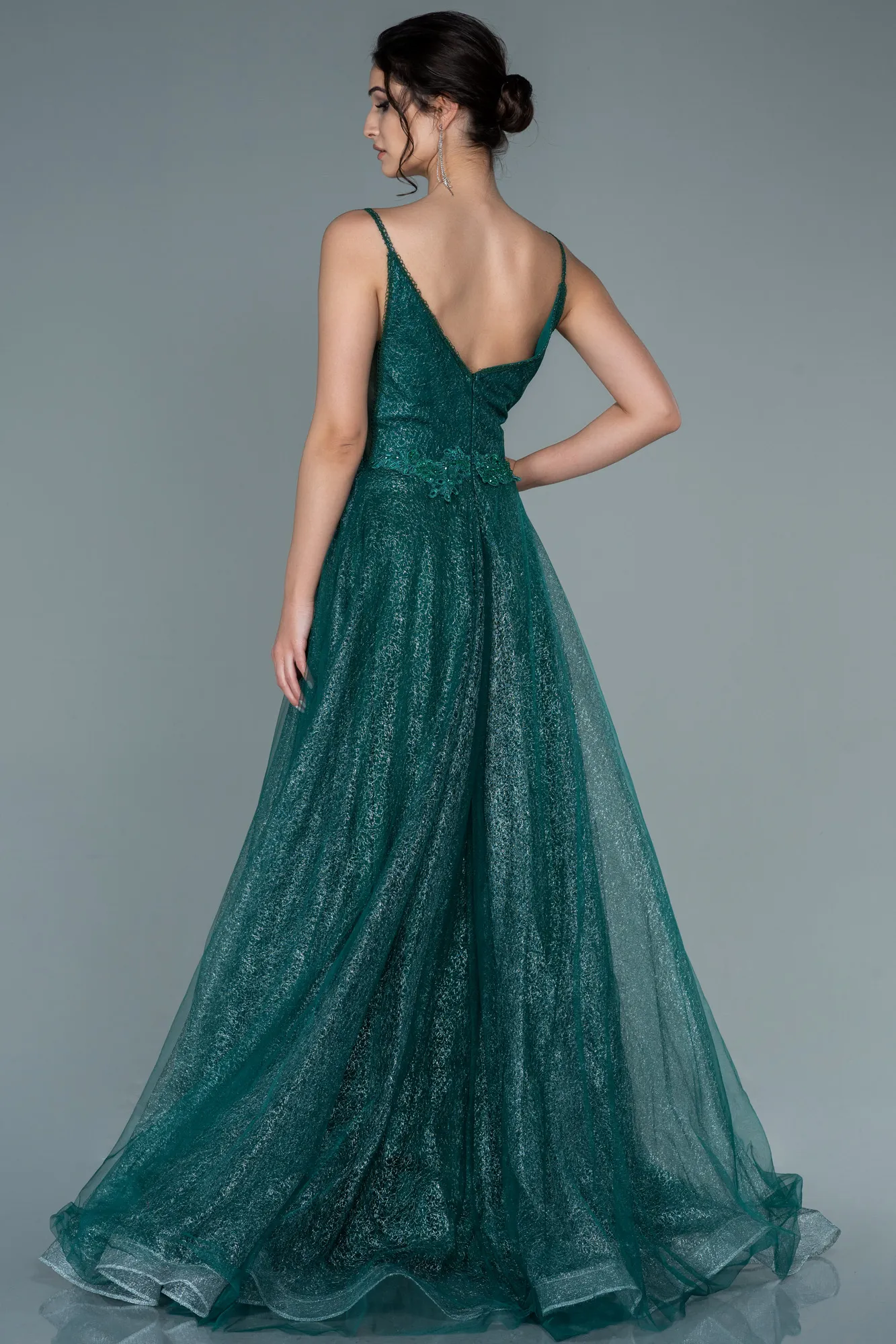Emerald Green-Long Engagement Dress ABU1442