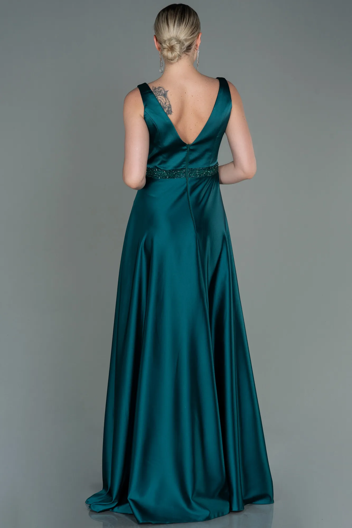 Emerald Green-Long Engagement Dress ABU3199
