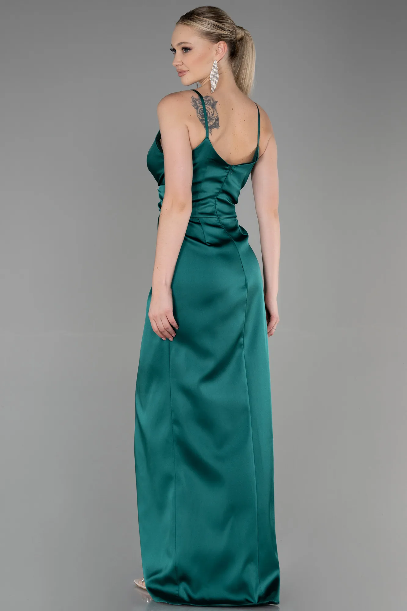 Emerald Green-Long Engagement Dress ABU564