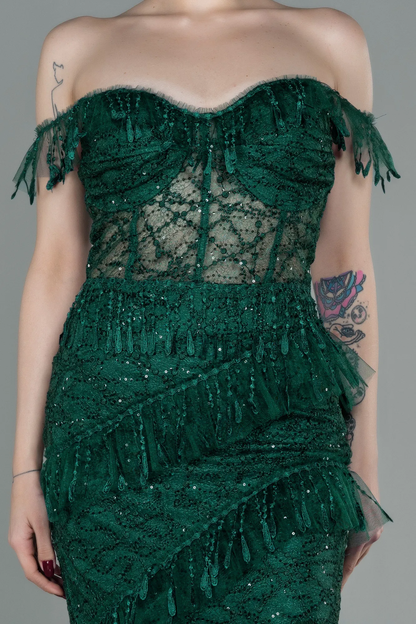 Emerald Green-Long Evening Dress ABU1596