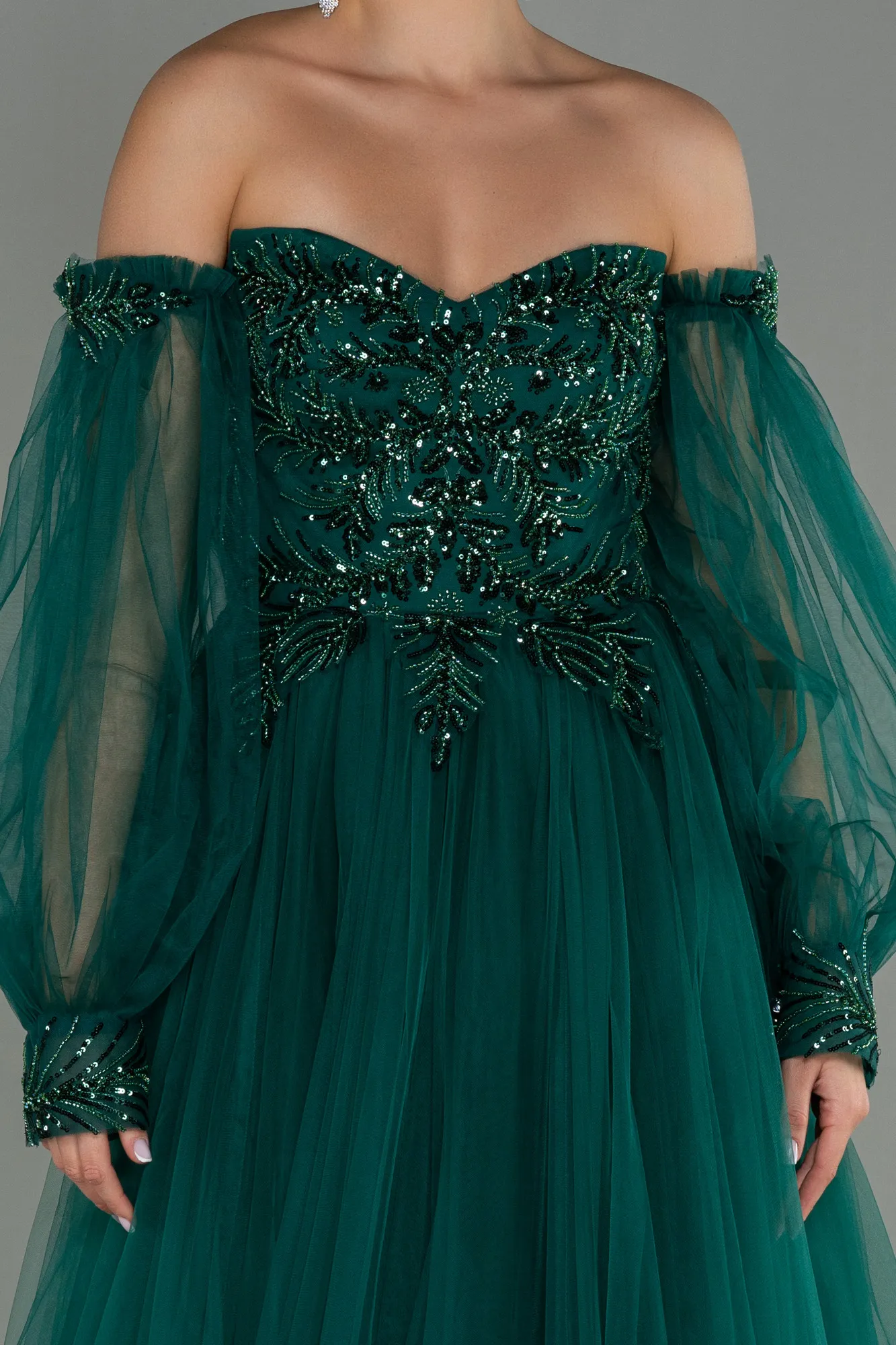 Emerald Green-Long Evening Dress ABU2989