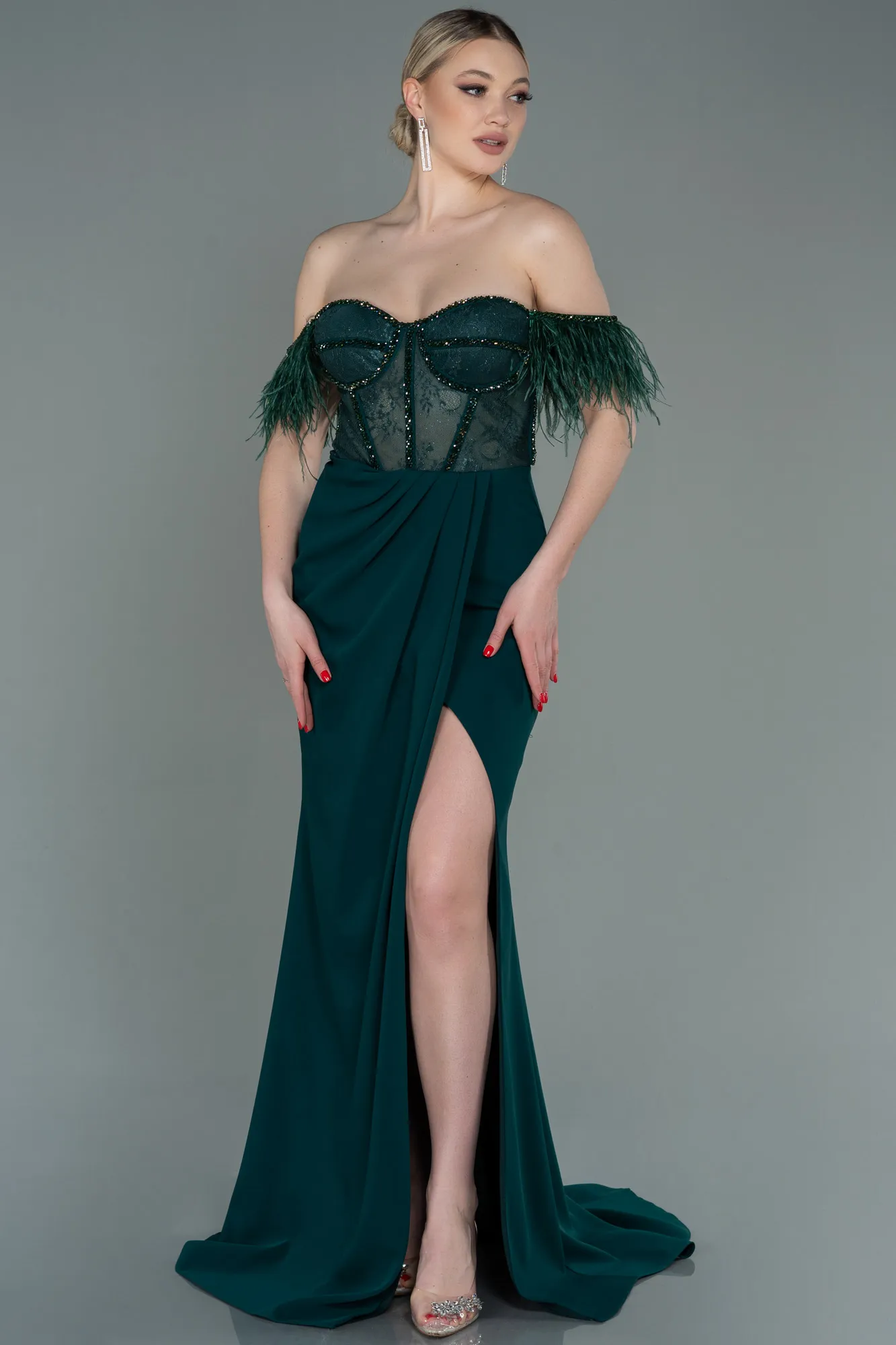 Emerald Green-Long Evening Dress ABU3050