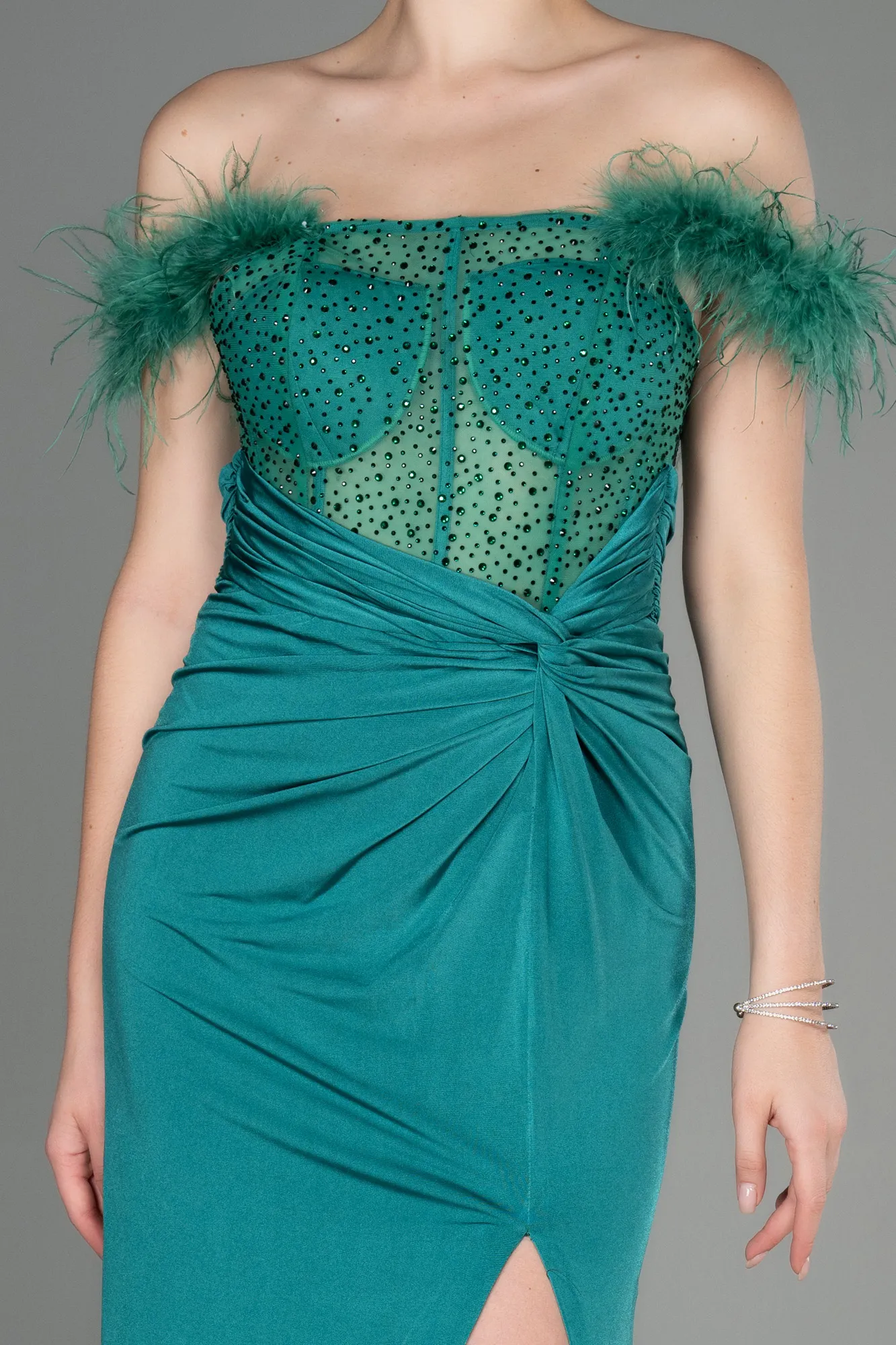 Emerald Green-Long Evening Dress ABU3224