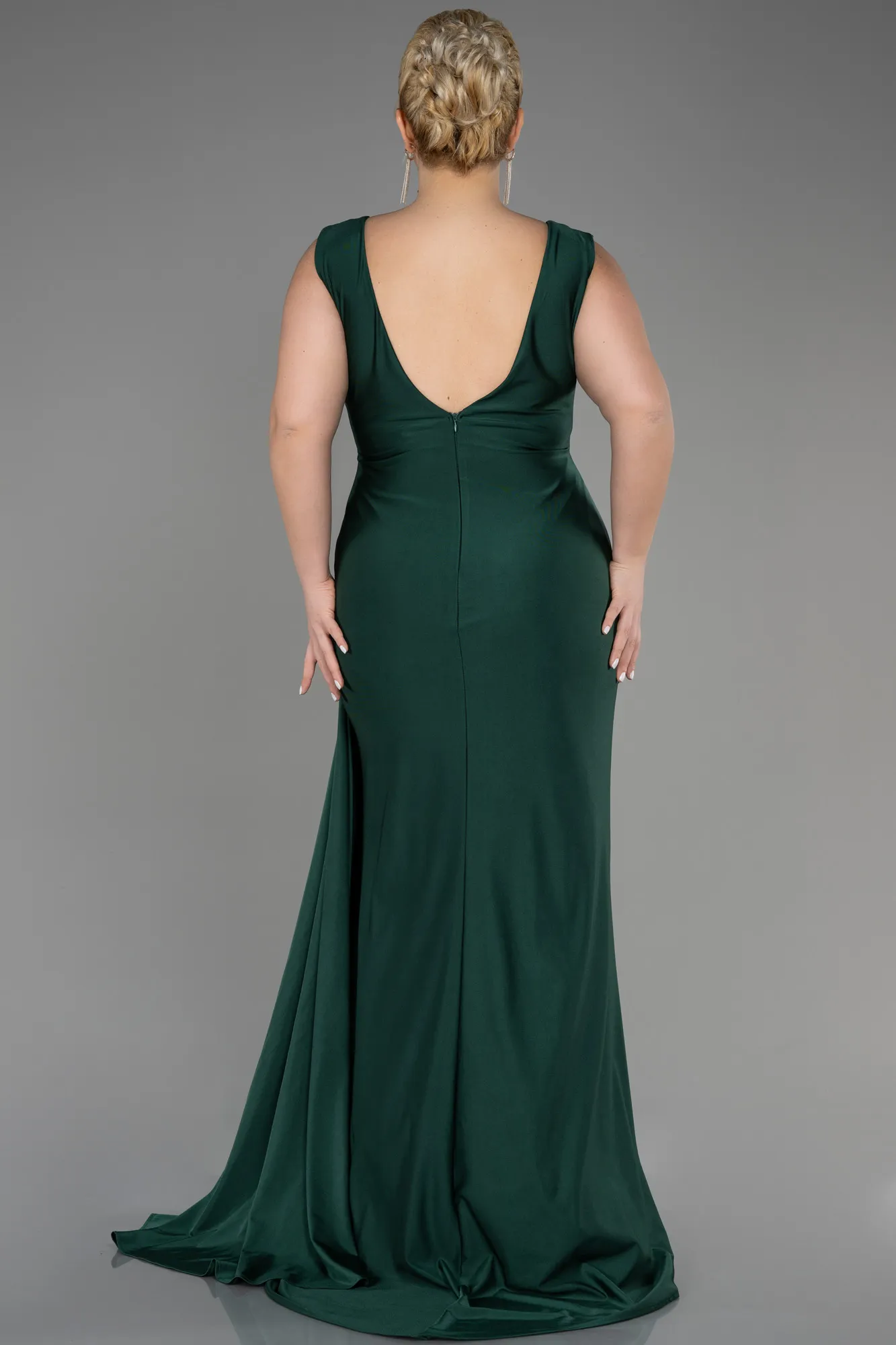 Emerald Green-Long Formal Plus Size Dress ABU3737