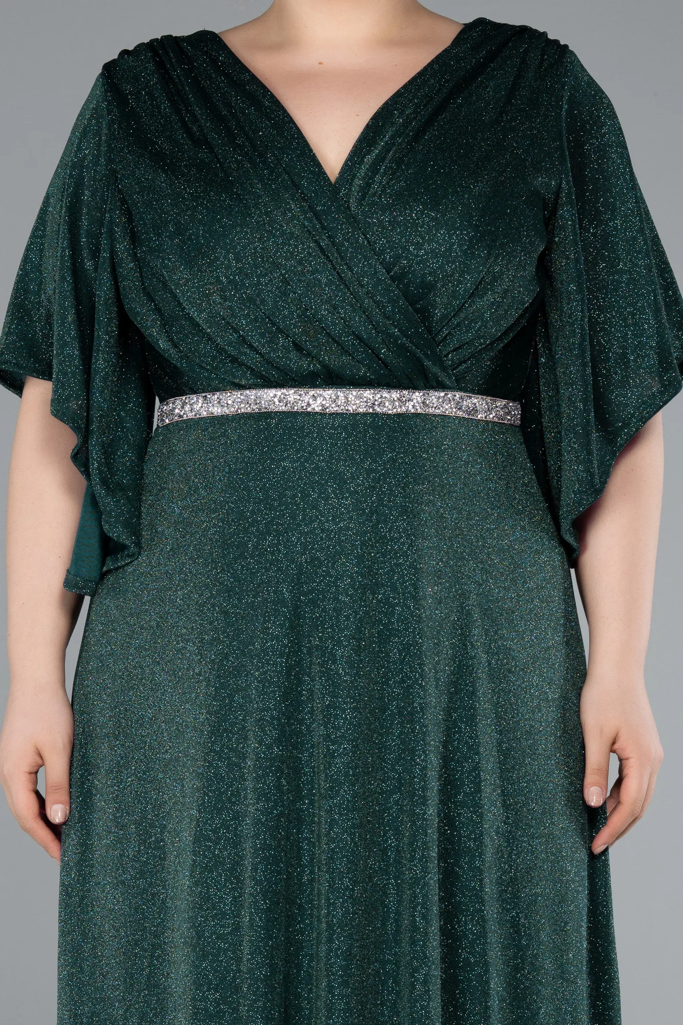 Emerald Green-Long Formal Plus Size Dress ABU4914