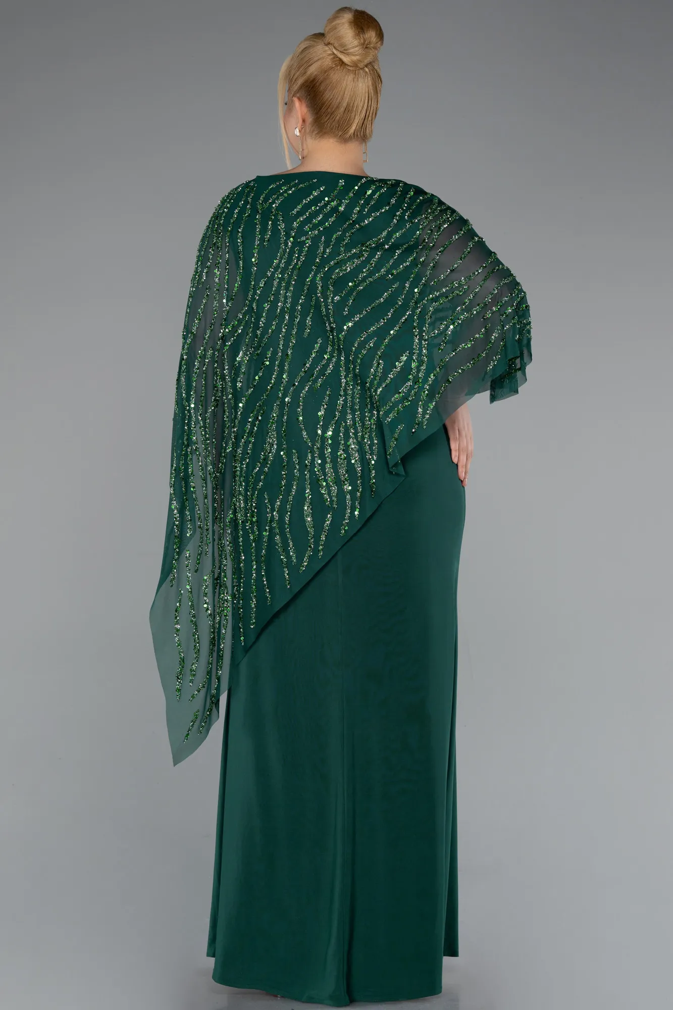 Emerald Green-Long Formal Plus Size Dress ABU5158