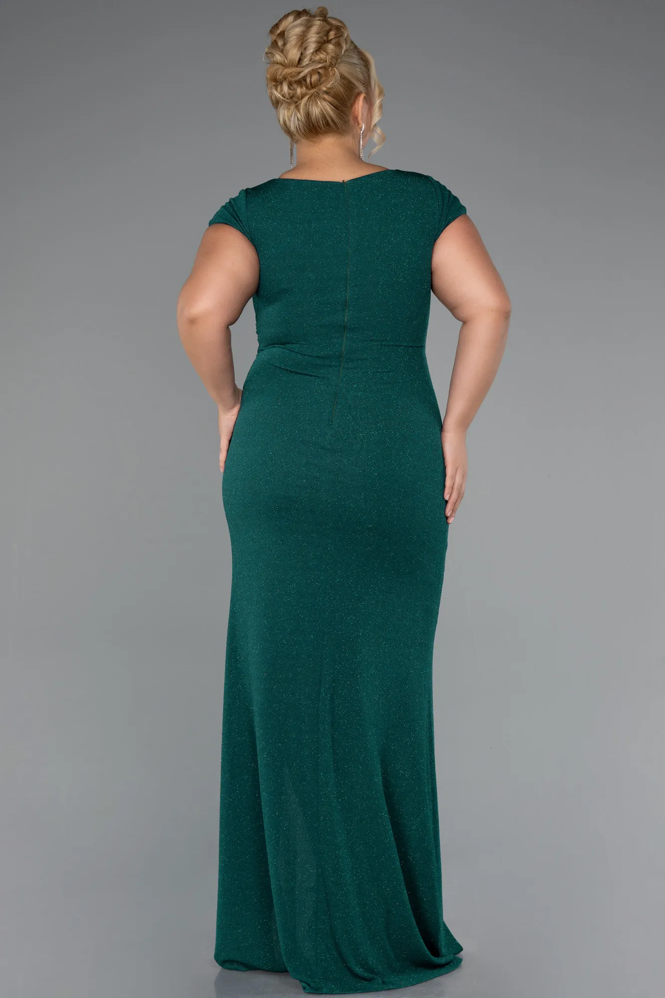 Emerald Green-Long Formal Plus Size Dress ABU5317