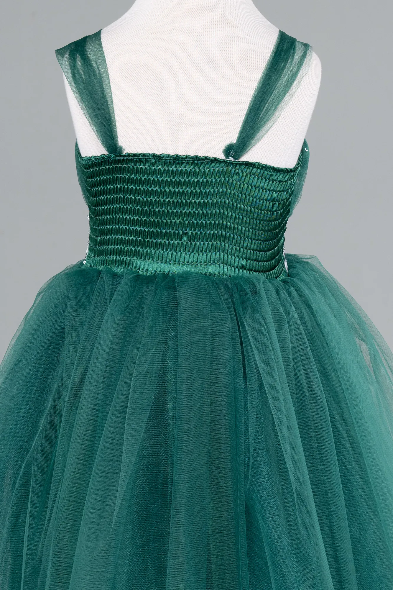 Emerald Green-Long Girl Dress ABU3031