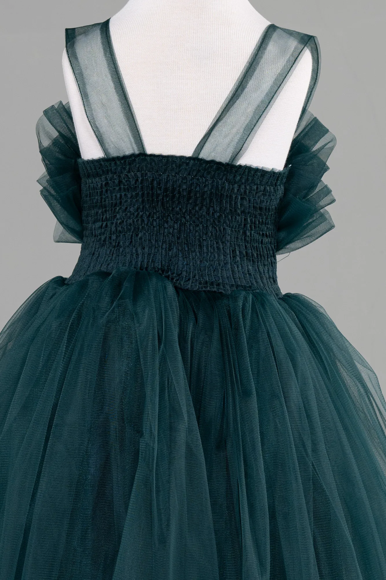 Emerald Green-Long Girl Dress ABU3567