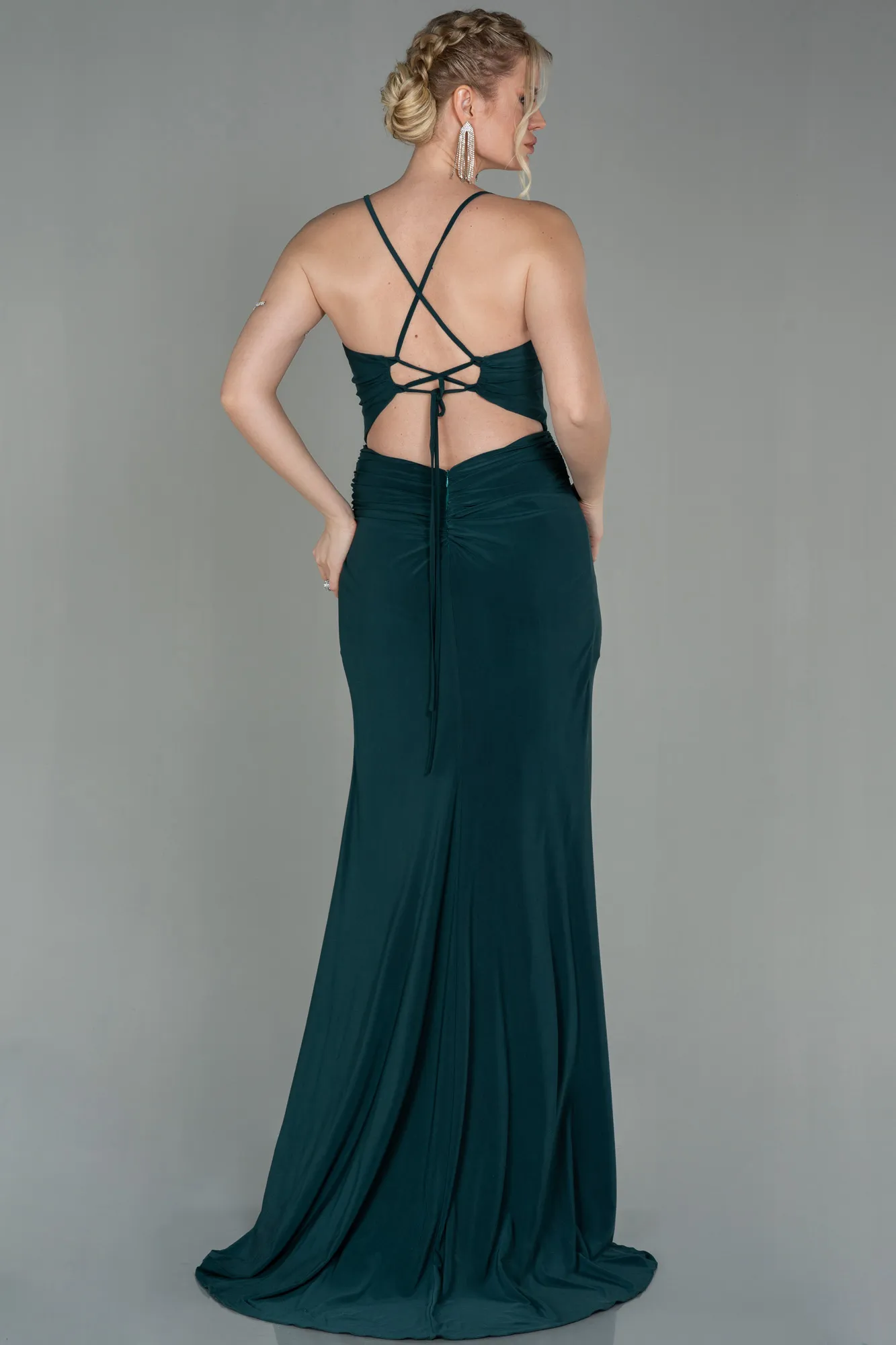 Emerald Green-Long Mermaid Evening Dress ABU2848