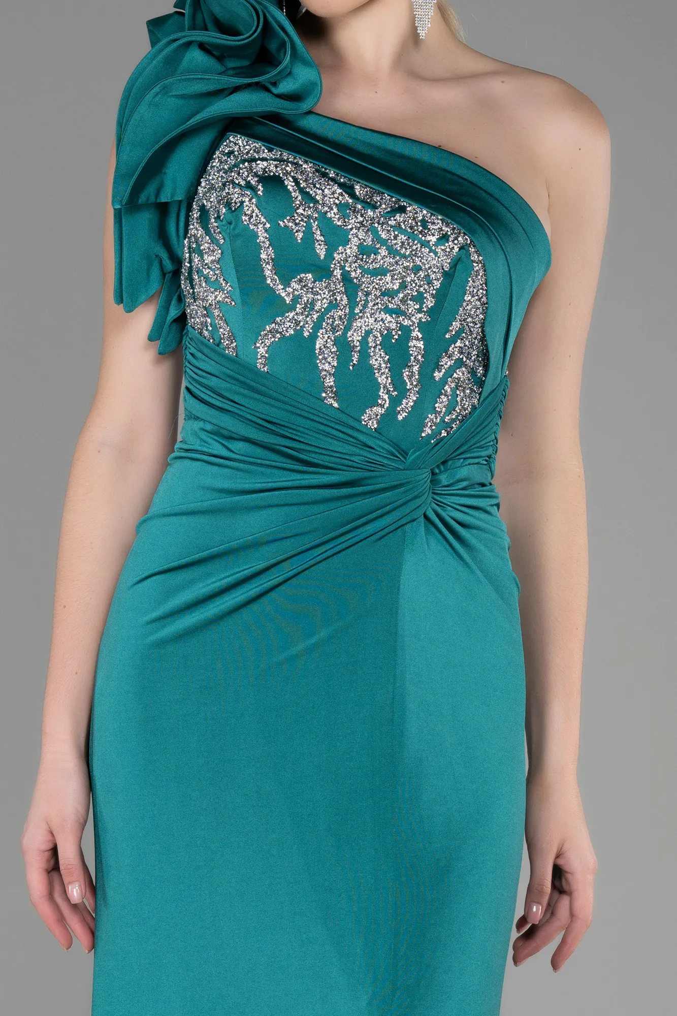 Emerald Green-Long Mermaid Evening Dress ABU3349
