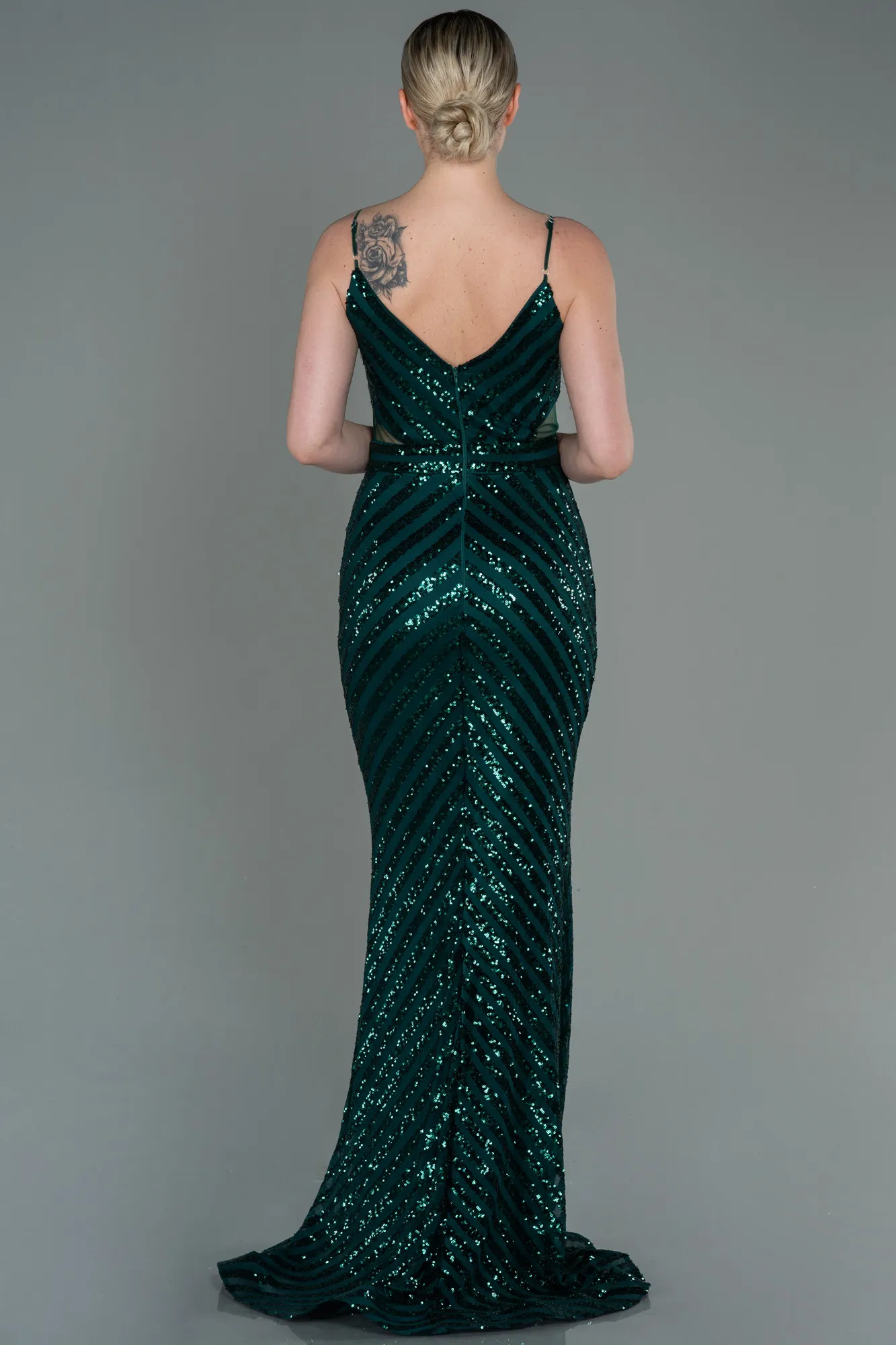 Emerald Green-Long Mermaid Evening Dress ABU892