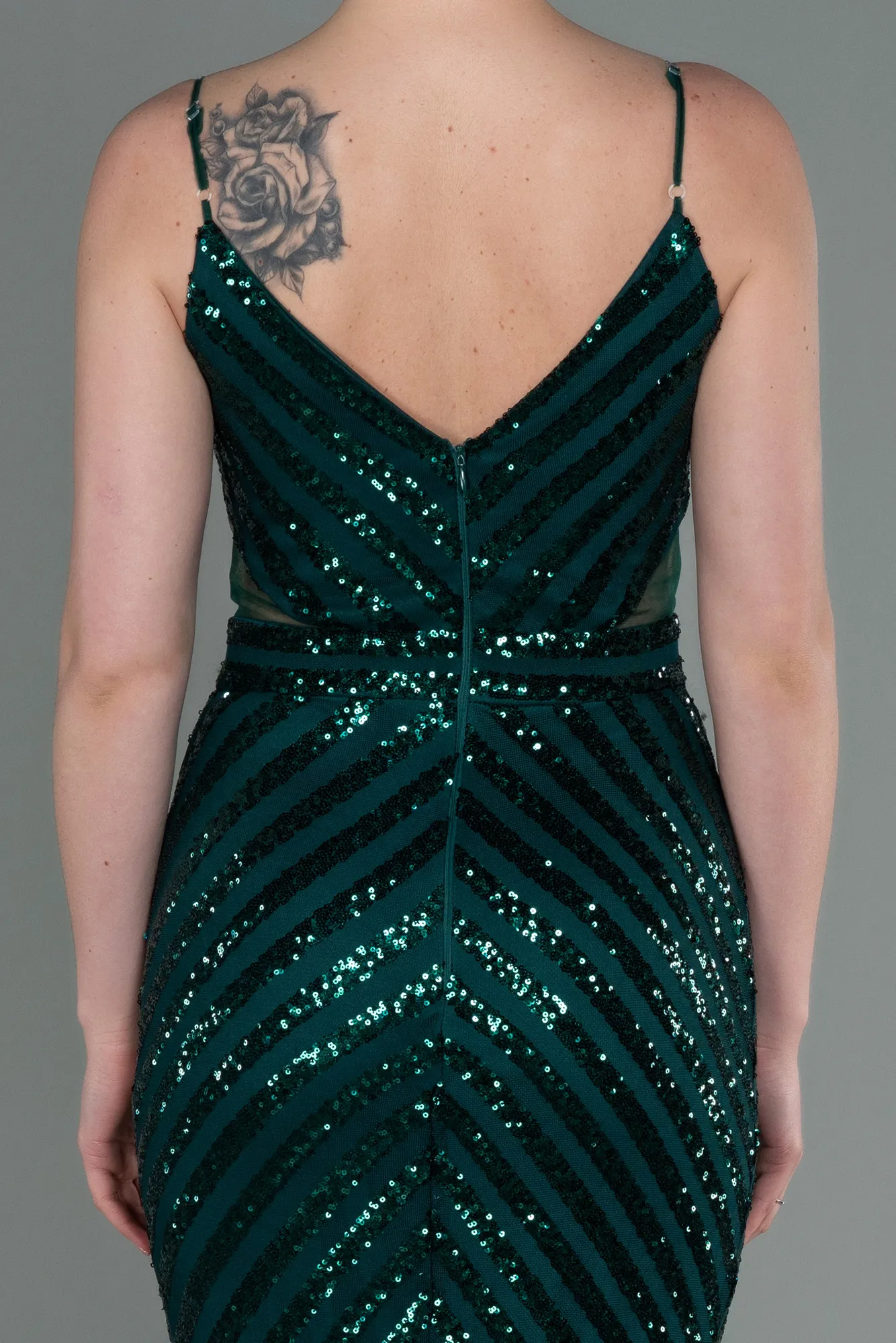 Emerald Green-Long Mermaid Evening Dress ABU892
