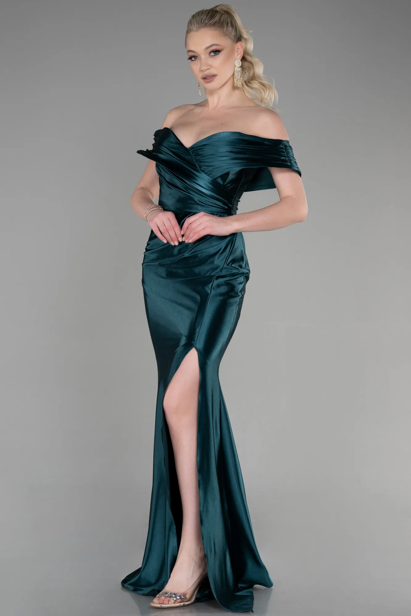 Emerald Green-Long Mermaid Evening Gown ABU3612