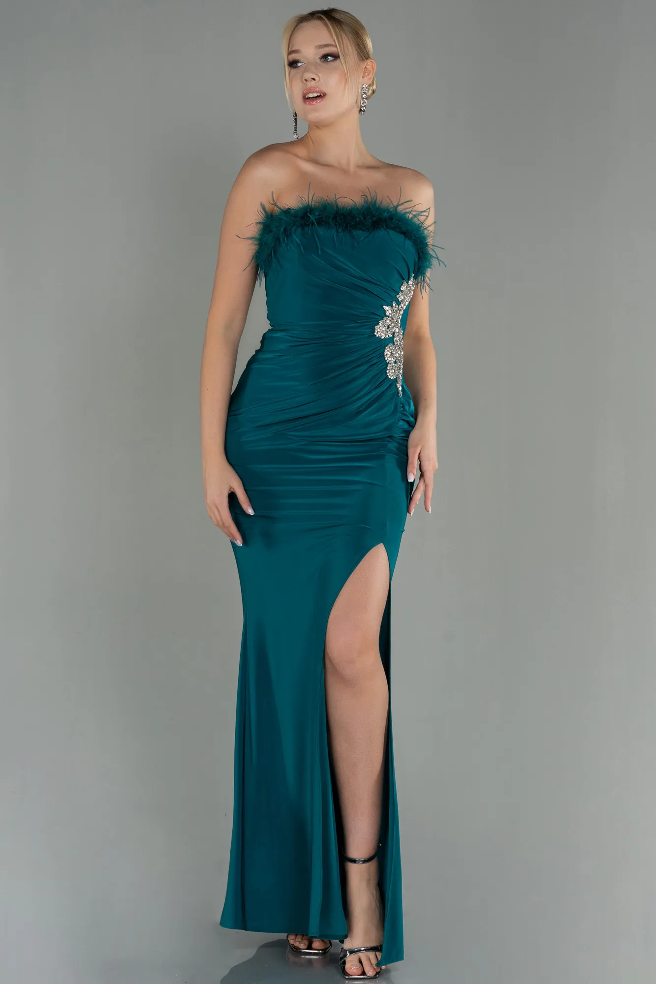 Emerald Green-Long Mermaid Prom Dress ABU3049