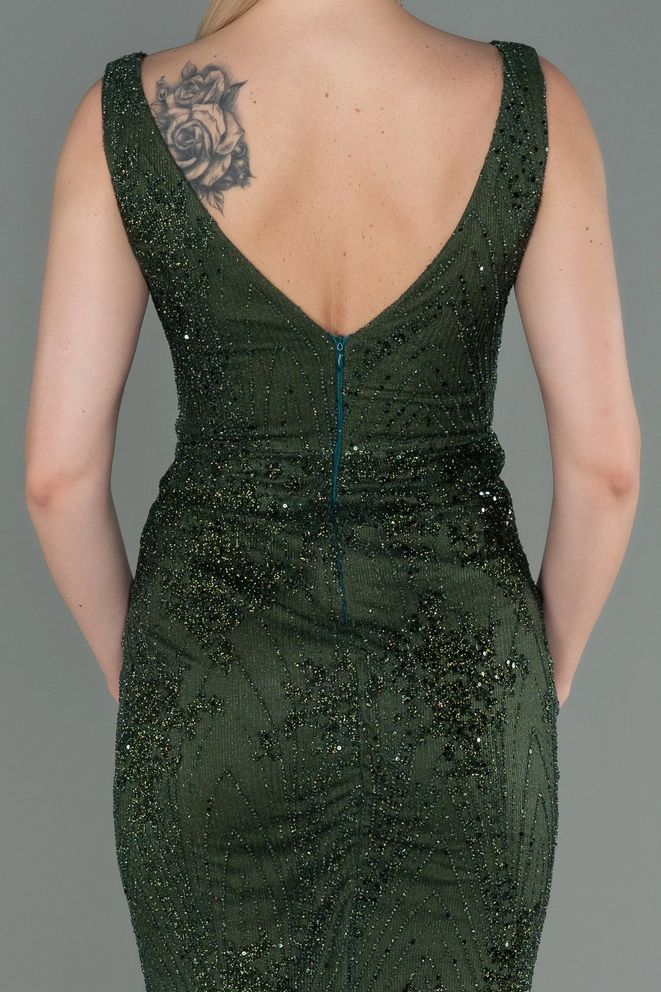 Emerald Green-Long Mermaid Prom Dress ABU3178