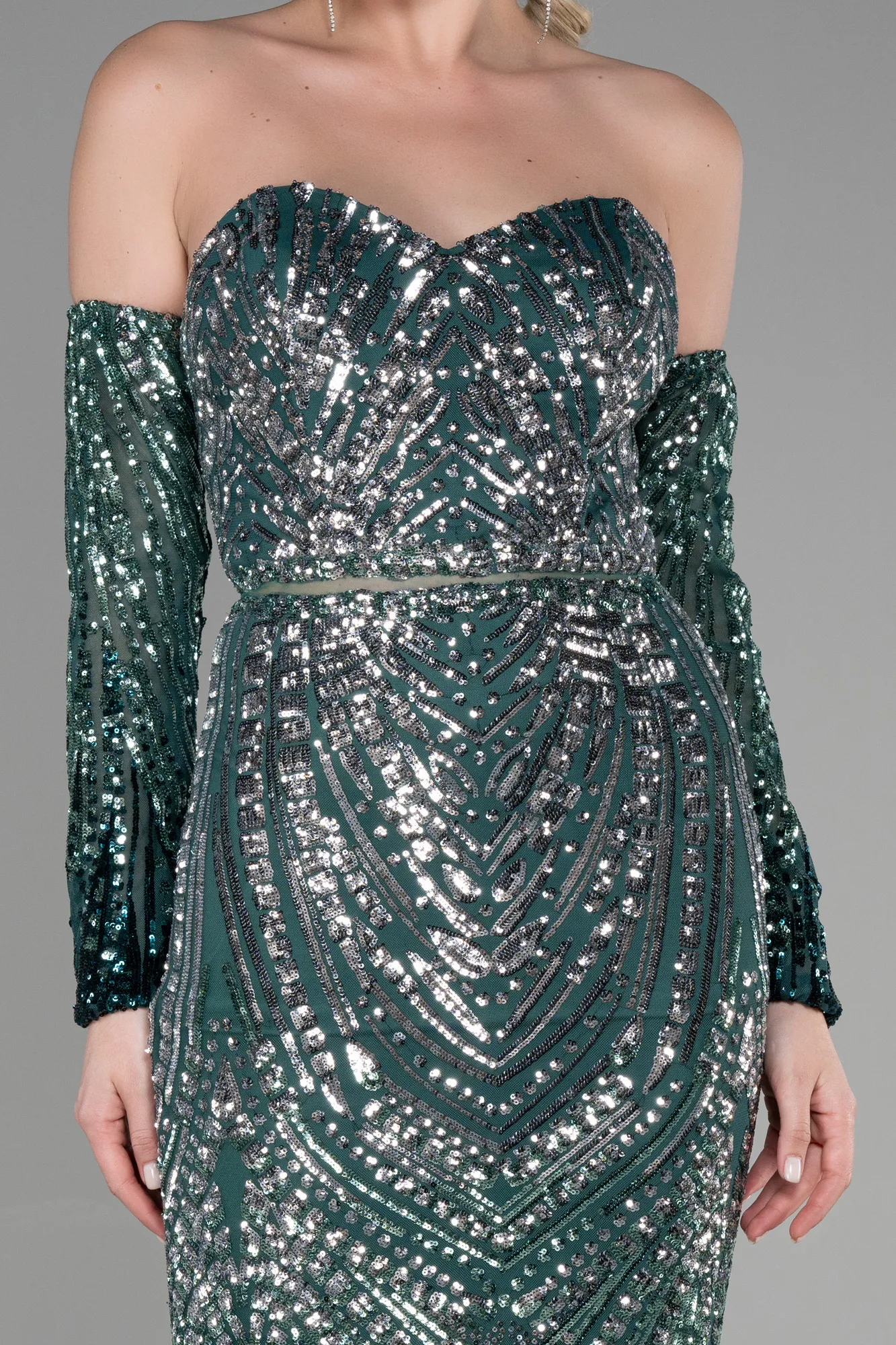 Emerald Green-Long Mermaid Prom Dress ABU3396